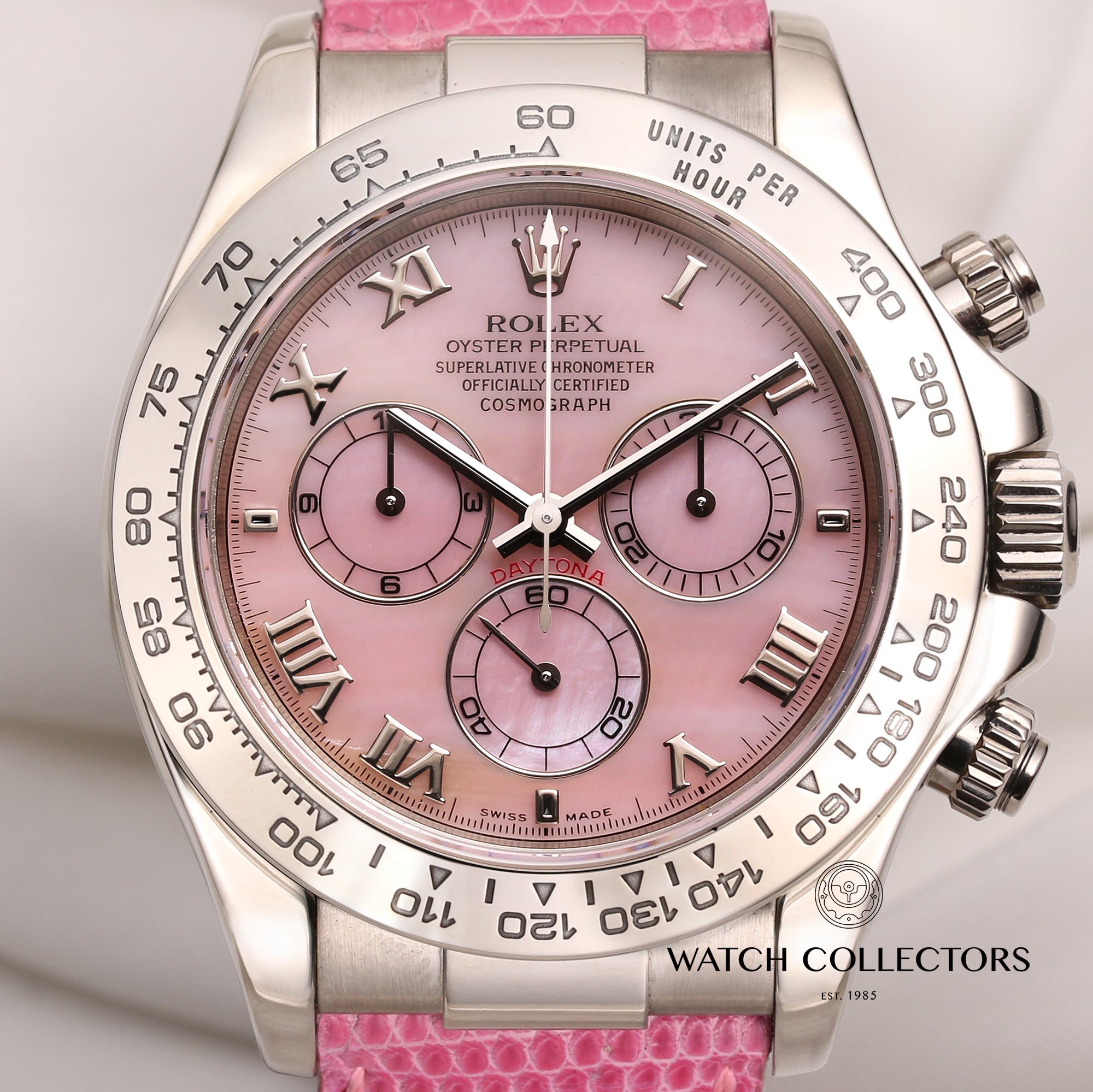 Rolex Daytona Beach 116519 18K White Gold Pink MOP Second Hand Watch Collectors 2