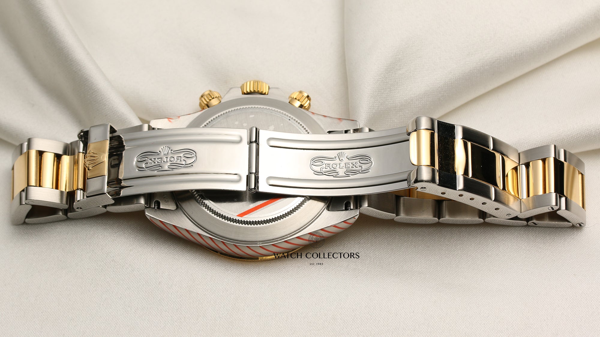 Rolex Daytona Steel & Gold Black Diamond Dial Second Hand Watch Collectors 7