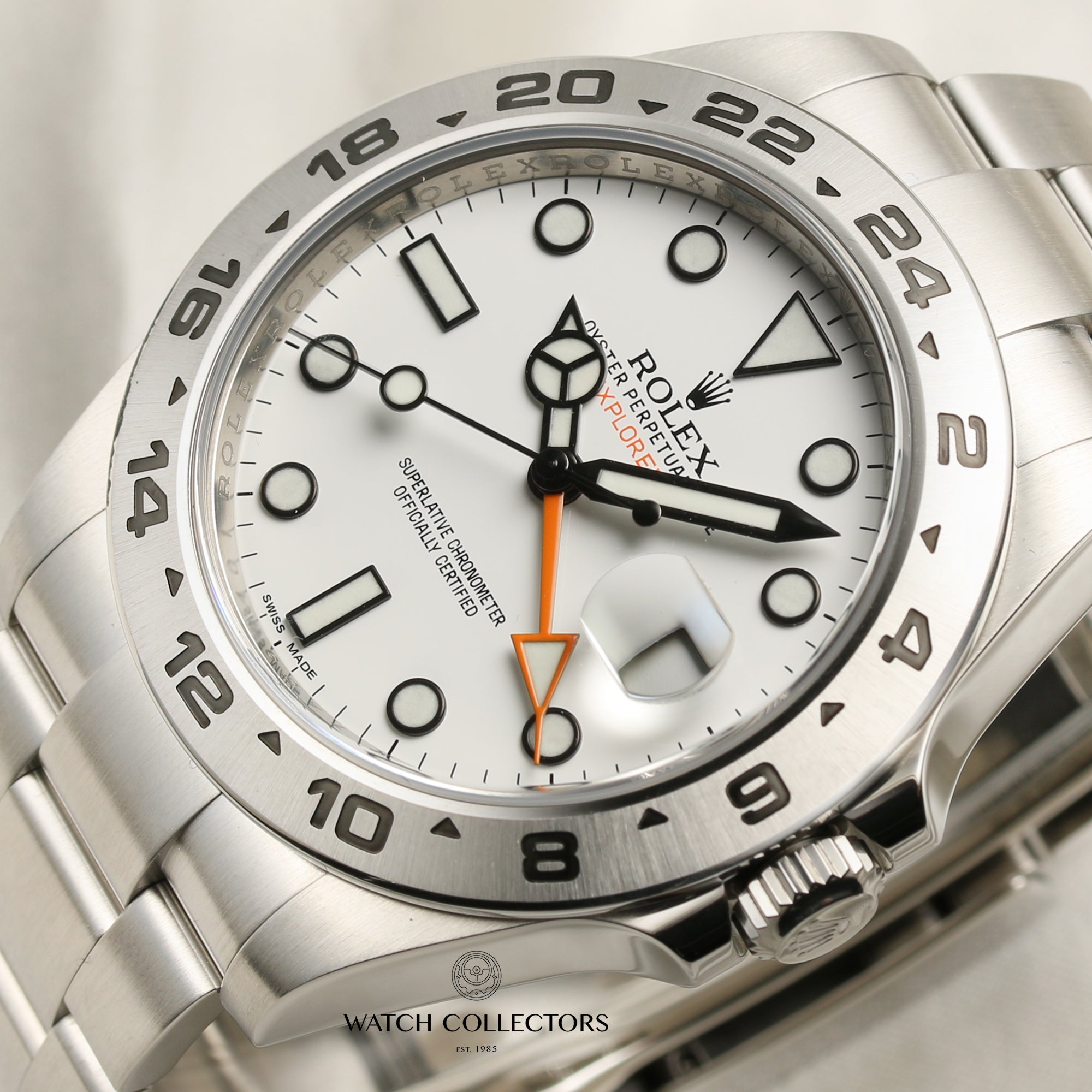 Rolex Explorer II 216570 Polar White Stainless Steel GMT Second Hand Watch Collectors 4