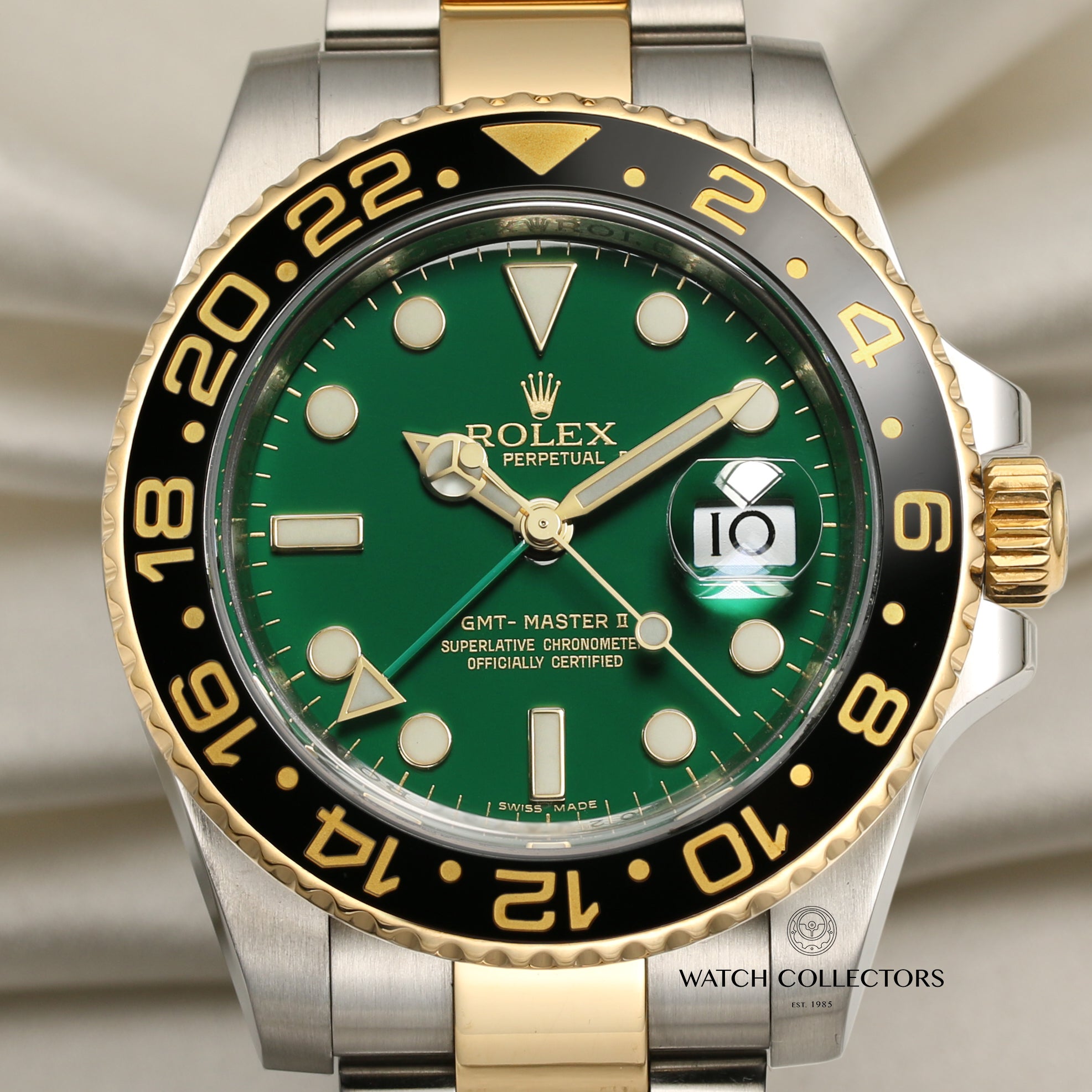 Rolex GMT-Master II 116713LN Green Dial Steel & Gold Second Hand Watch Collectors 2
