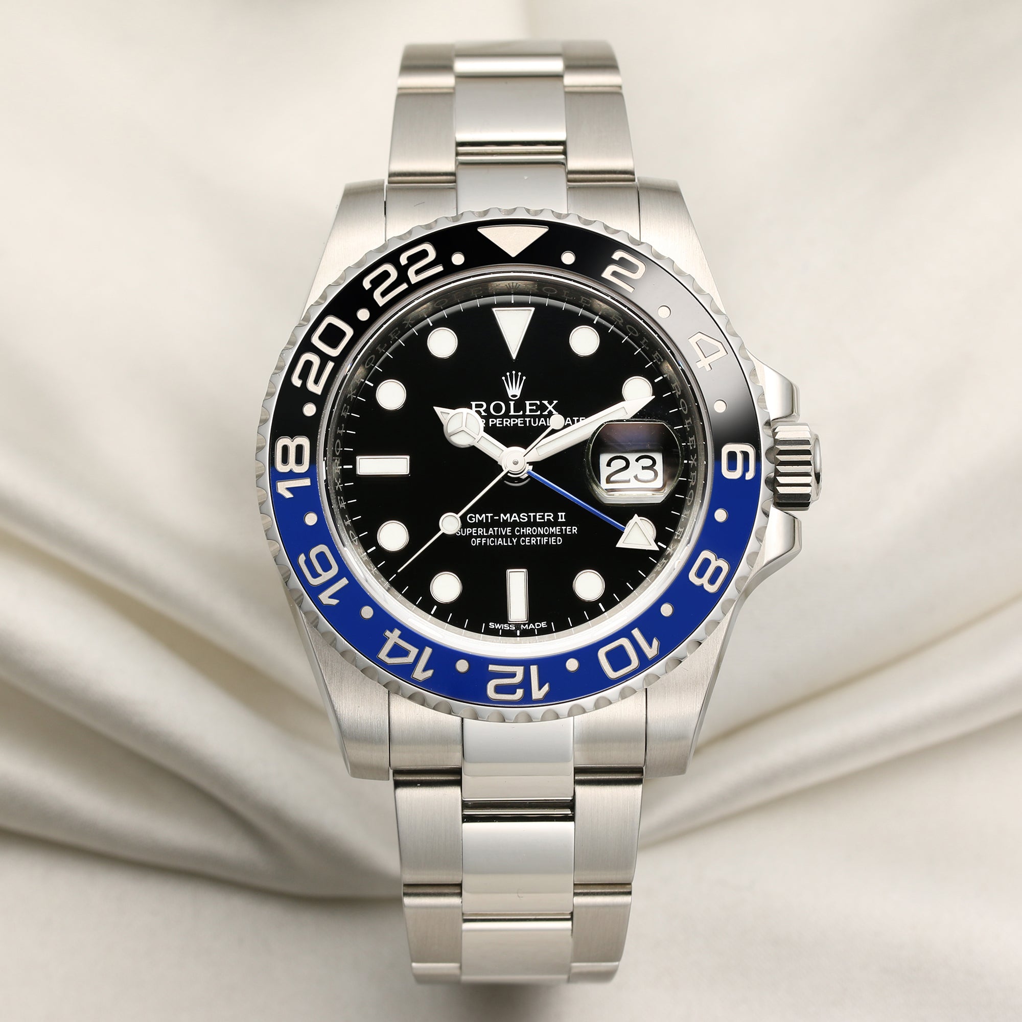 Rolex-GMT-Master-II-166710BLNR-Stainless-Steel-Batman-Second-Hand-Watch-Collectors-1