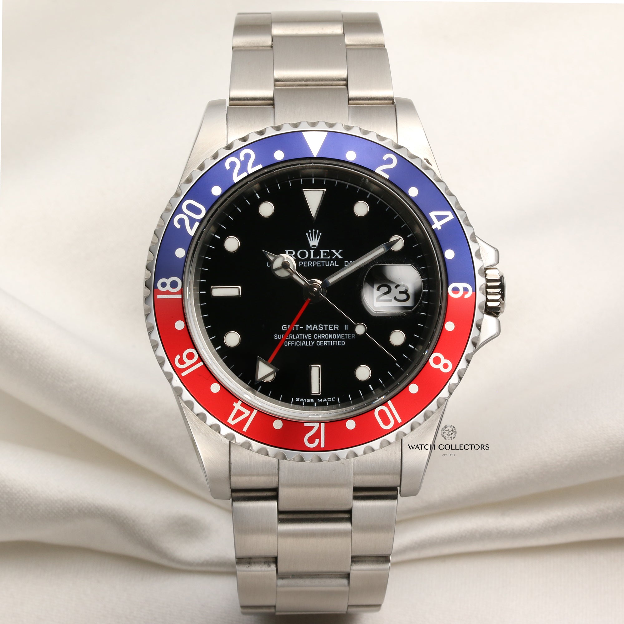 Rolex GMT-Master II 16710 Stainless Steel Stick Dial Pepsi Bezel Second Hand Watch Collectors 1