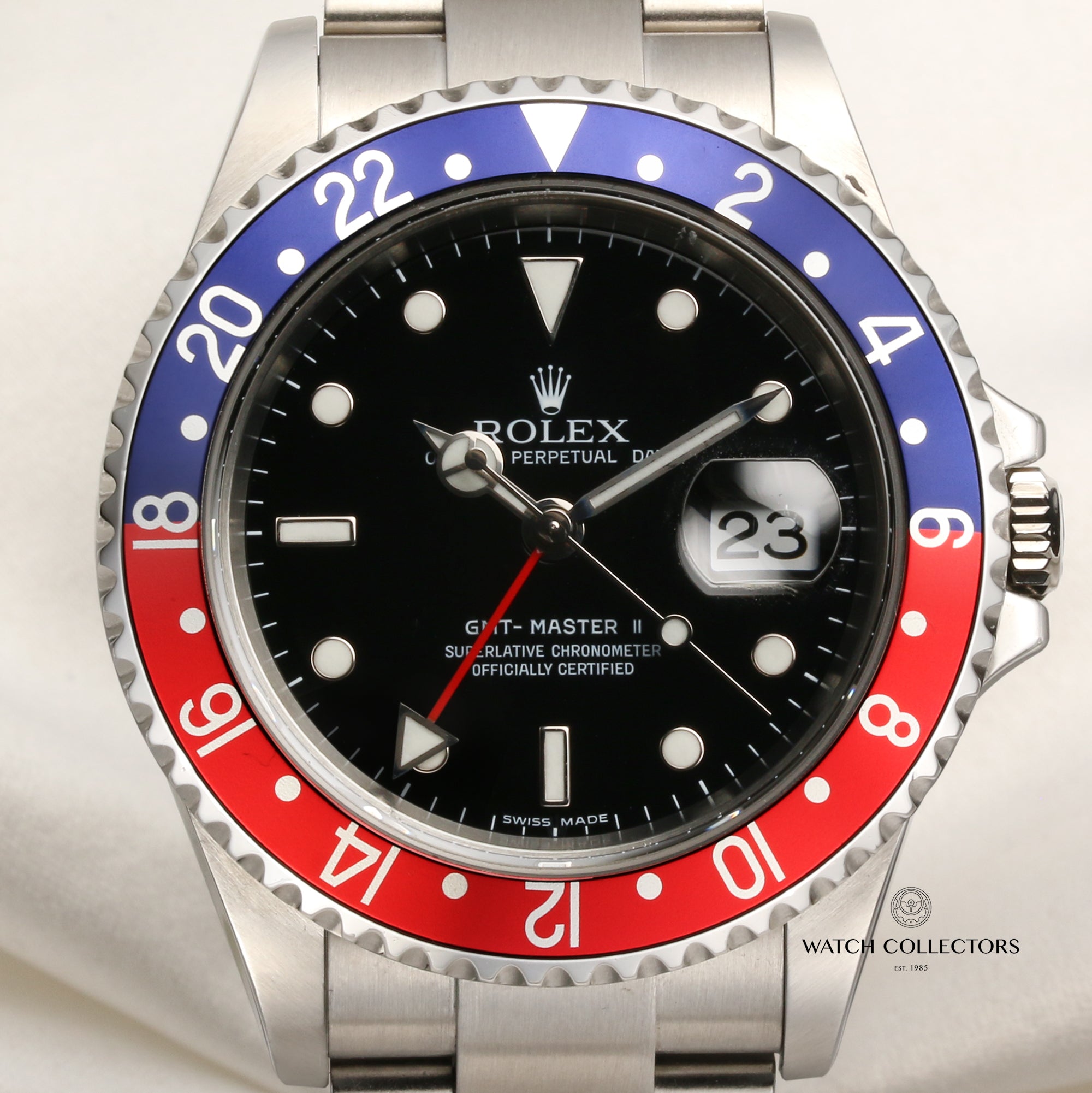 Rolex GMT-Master II 16710 Stainless Steel Stick Dial Pepsi Bezel Second Hand Watch Collectors 2