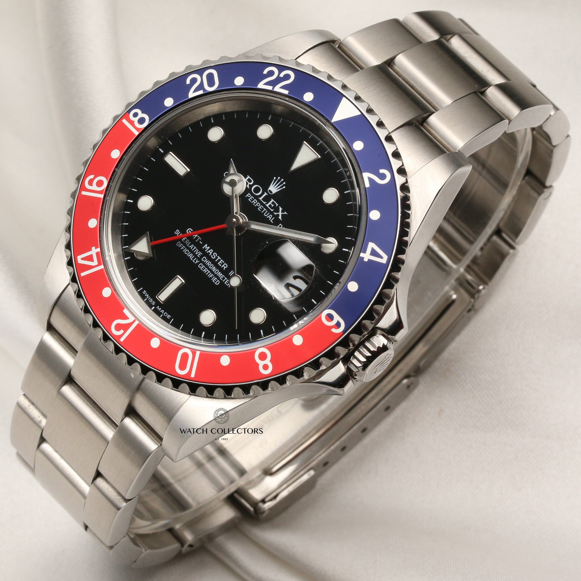 Rolex GMT-Master II 16710 Stainless Steel Stick Dial Pepsi Bezel Second Hand Watch Collectors 4