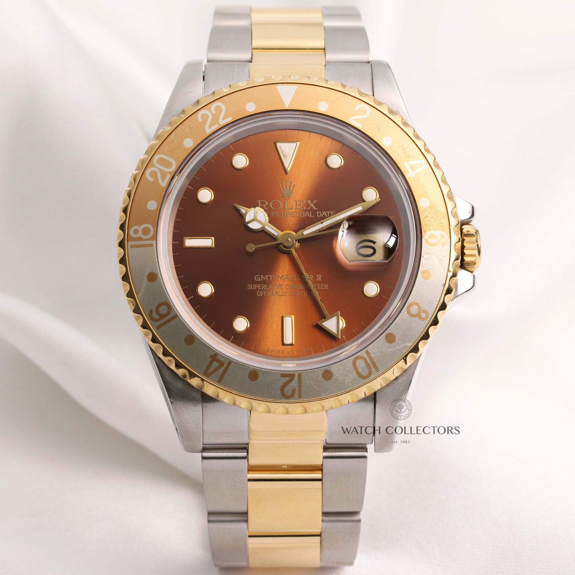 Rolex-GMT-Master-II-16713-Steel-Gold-Root-Beer-Second-Hand-Watch-Collectors-1