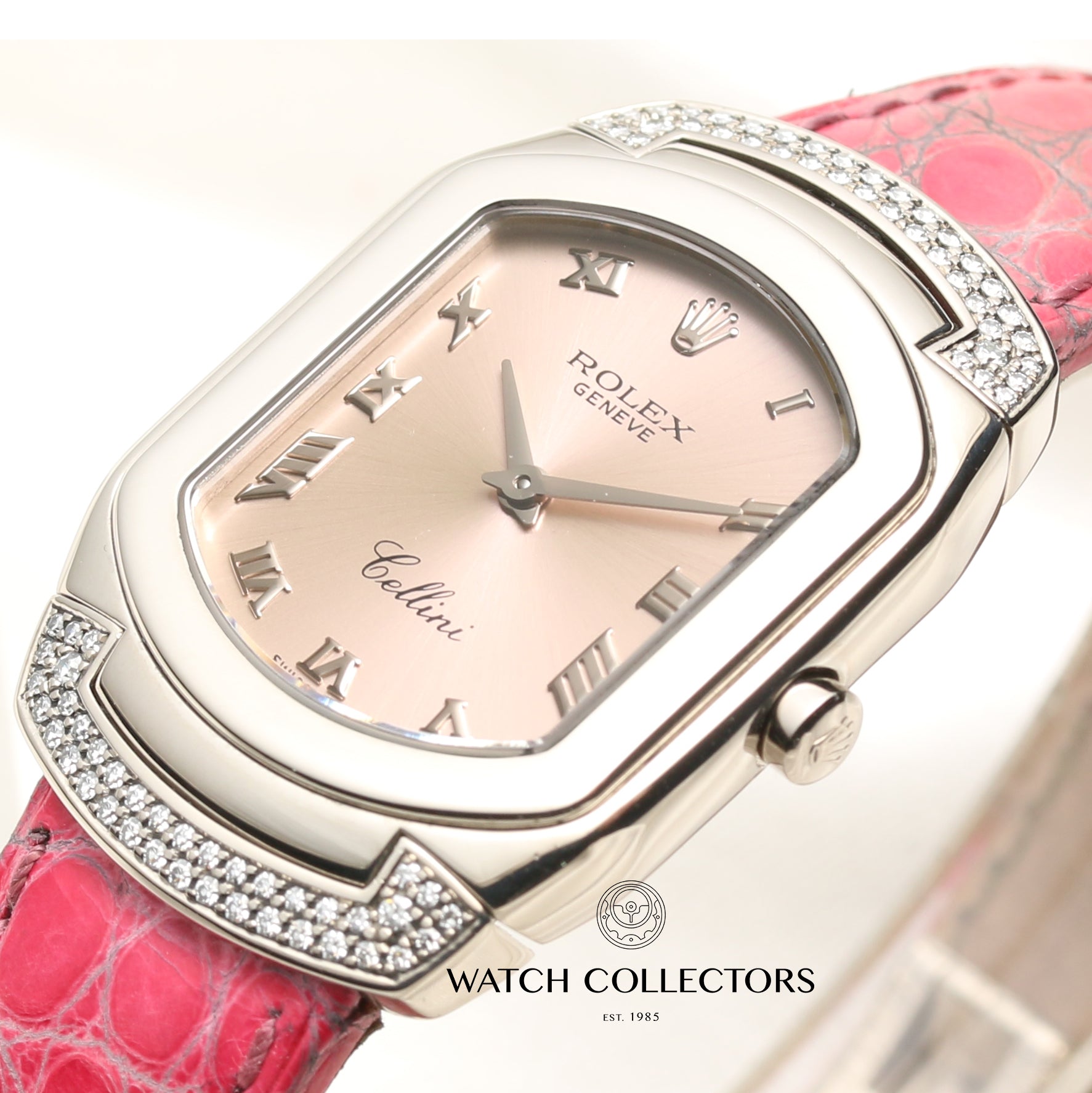 Rolex Lady Cellini 6692 18K White Gold Diamond Bezel Second Hand Watch Collectors 4