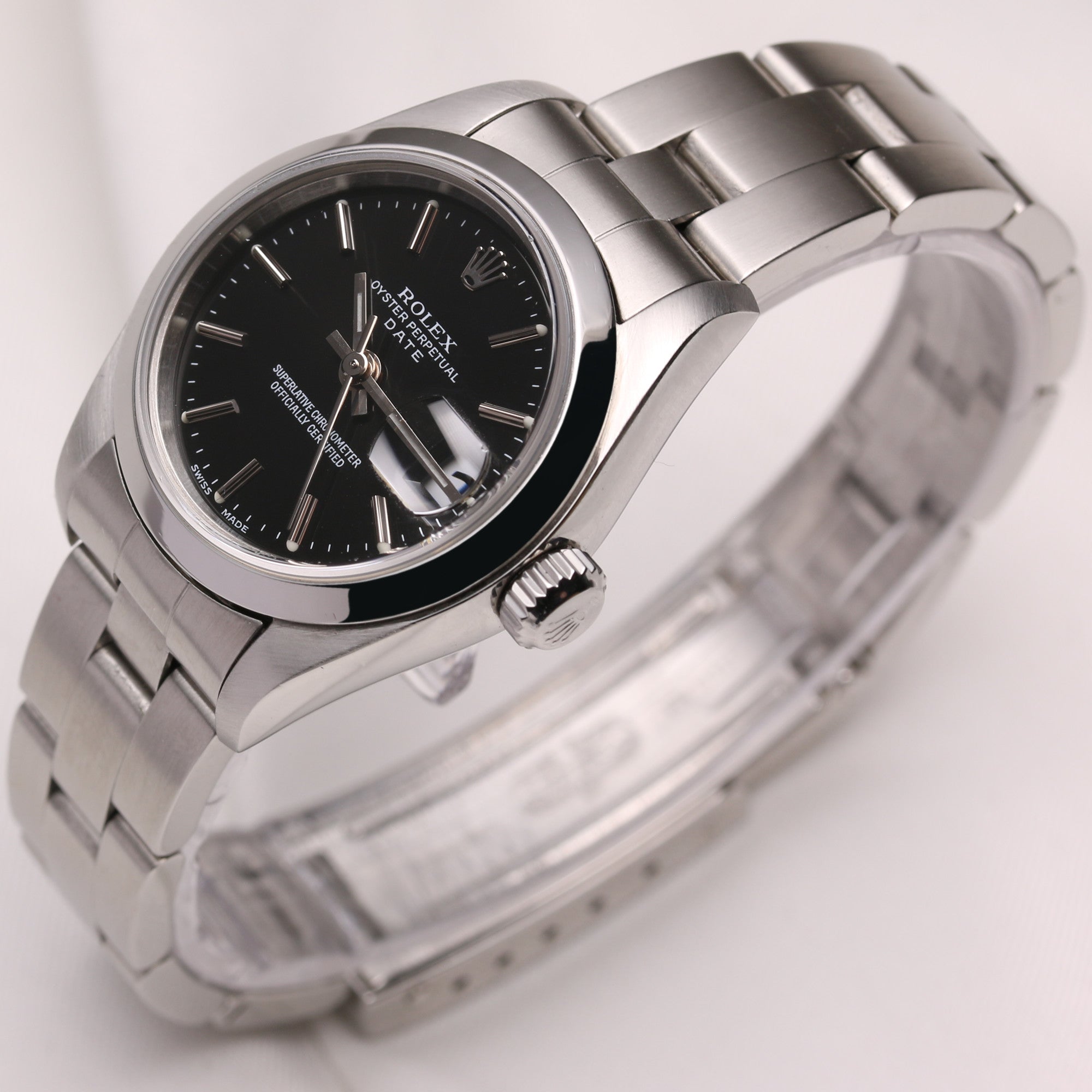 Rolex Lady Date 69160 Stainless Steel Black Dial Second Hand Watch Collectors 3