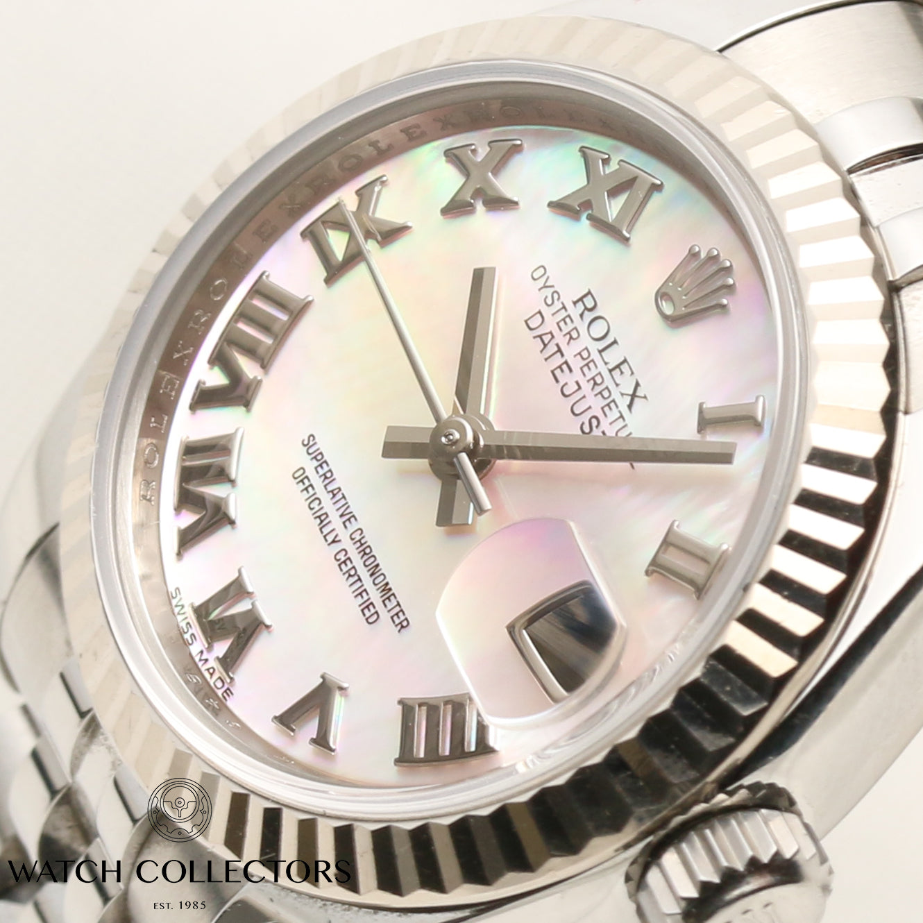 Rolex Lady DateJust 179174 Stainless Steel & 18K White Gold Bezel MOP Dial Second Hand Watch Collectors 4