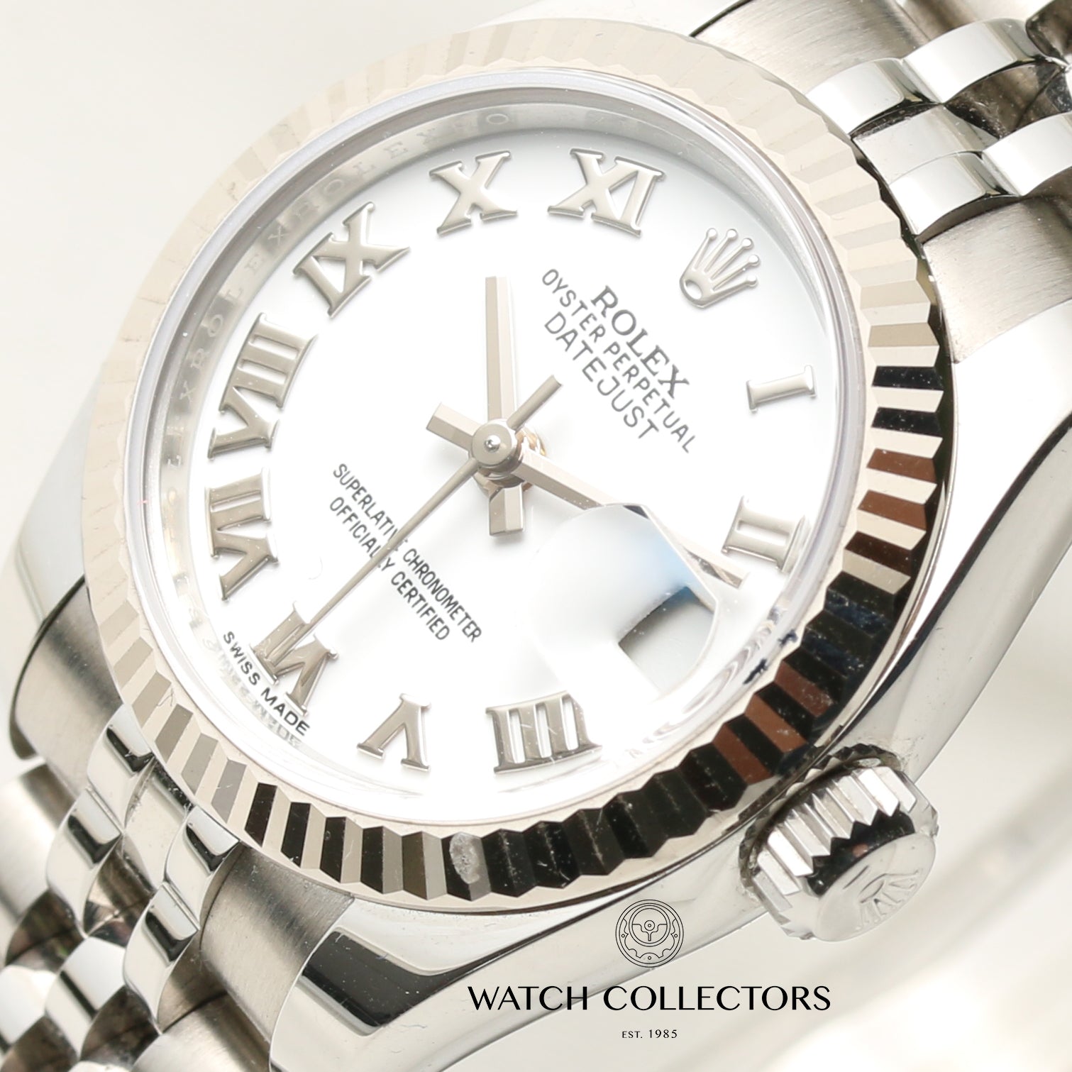 Rolex Lady DateJust 179174 Stainless Steel 18K White Gold Bezel Second Hand Watch Collectors 4