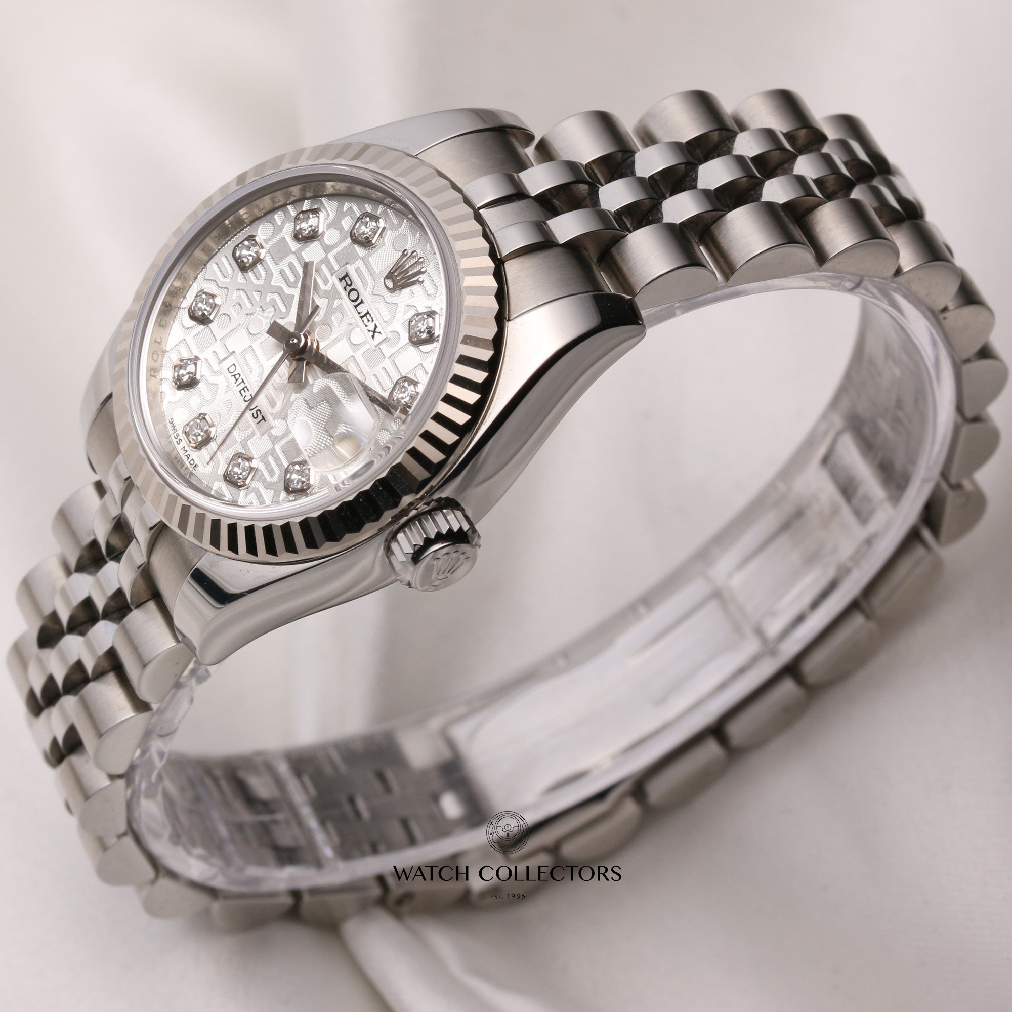 Rolex-Lady-DateJust-179174-Stainless-Steel-Jubilee-Diamond-Dial-Second-Hand-Watch-Collectors-3-1
