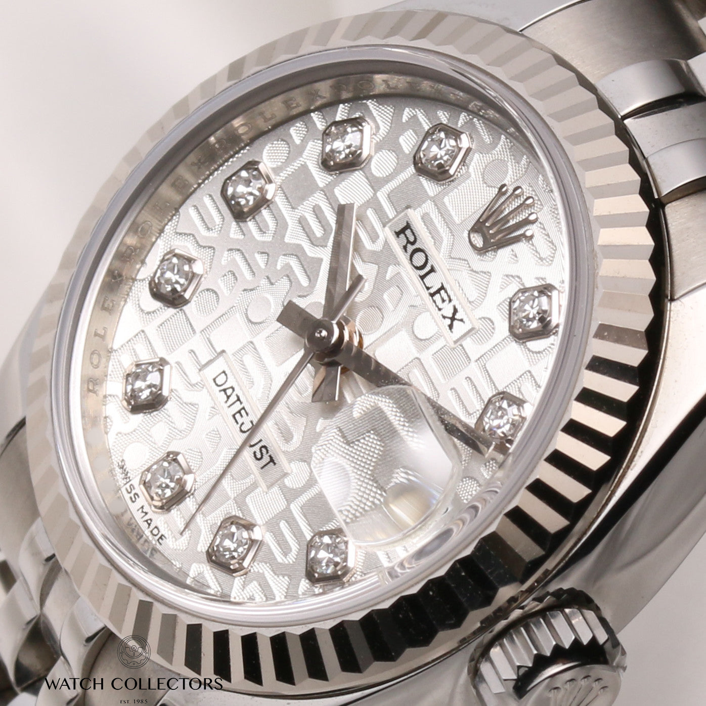 Rolex-Lady-DateJust-179174-Stainless-Steel-Jubilee-Diamond-Dial-Second-Hand-Watch-Collectors-4-1
