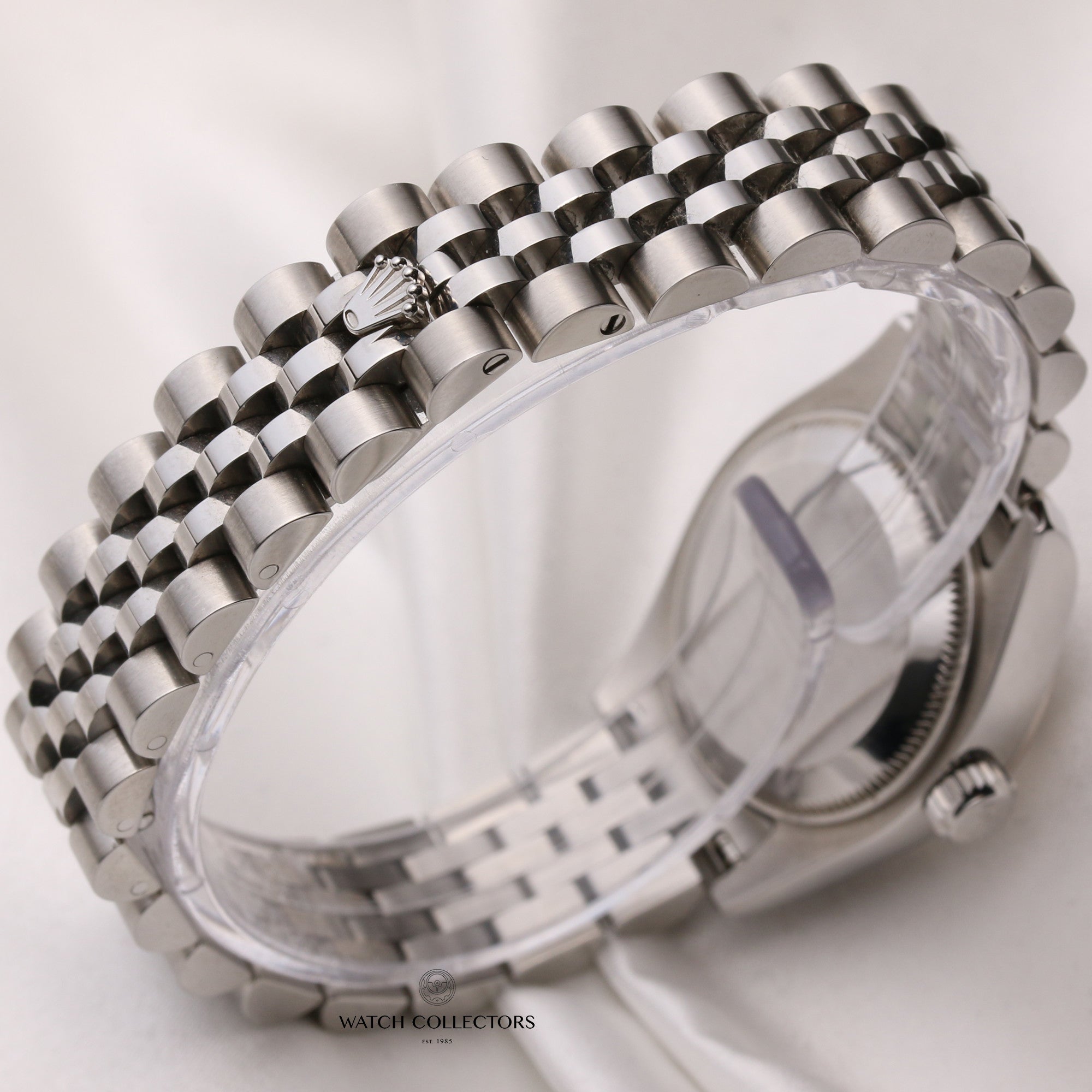 Rolex-Lady-DateJust-179174-Stainless-Steel-Jubilee-Diamond-Dial-Second-Hand-Watch-Collectors-5