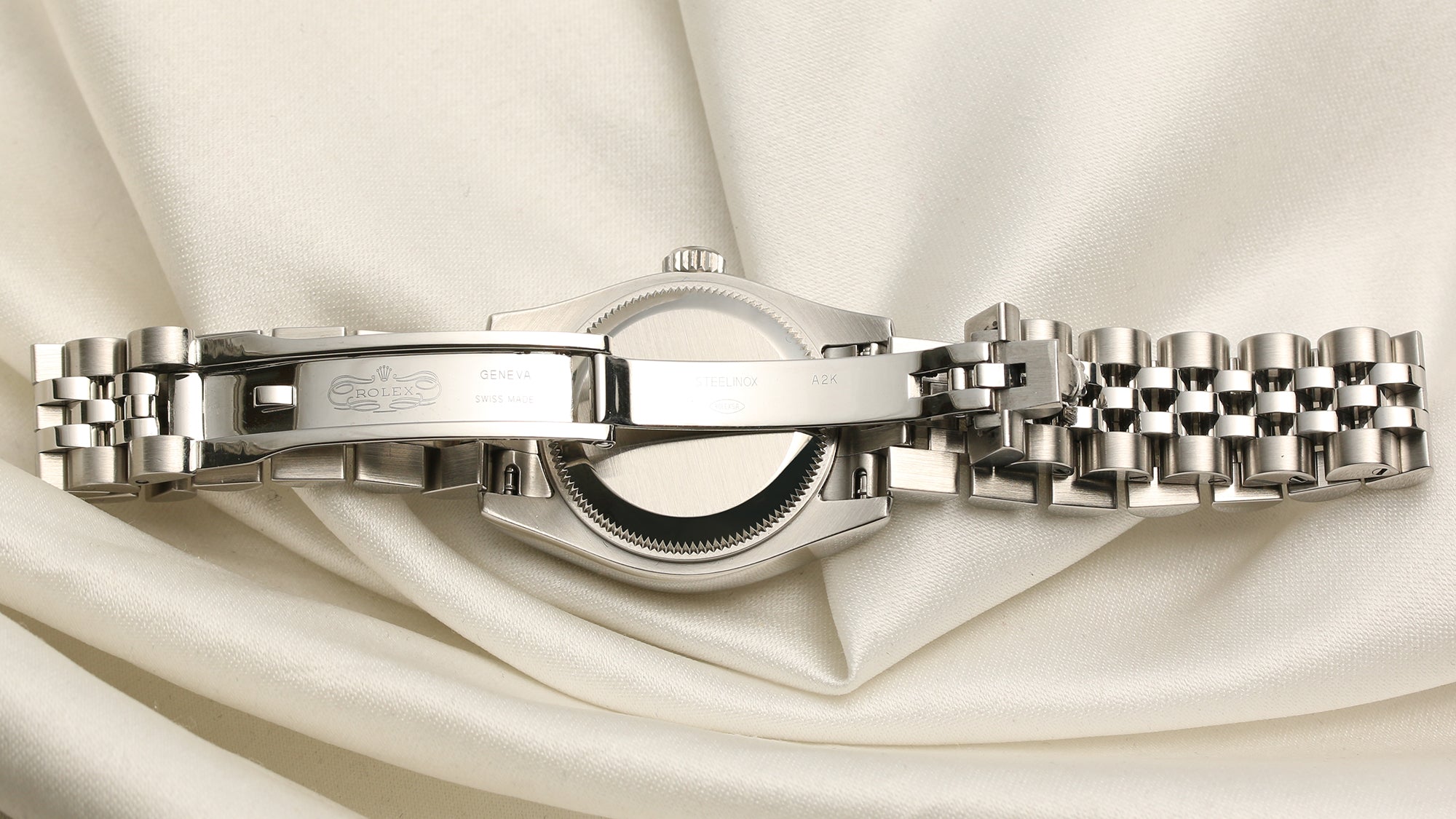 Rolex Lady DateJust 179174 Stainless Steel Pink MOP Diamond Dial Second hand Watch Collectors 6