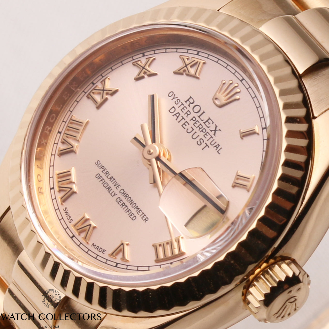 Rolex-Lady-DateJust-179175-18K-Rose-Gold-Champagne-Dial-Second-Hand-Watch-Collectors-4