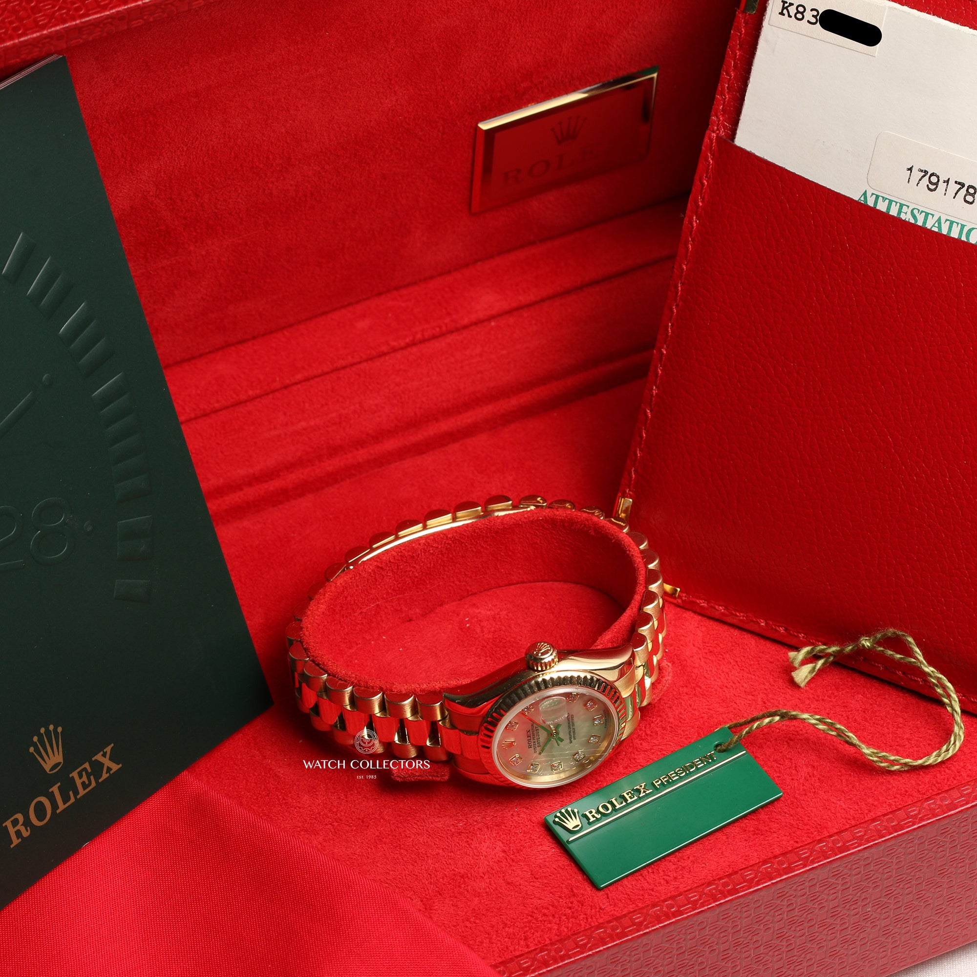 Rolex Lady DateJust 179178 MOP Diamond Dial 18K Yellow Gold Second Hand Watch Collectors 10