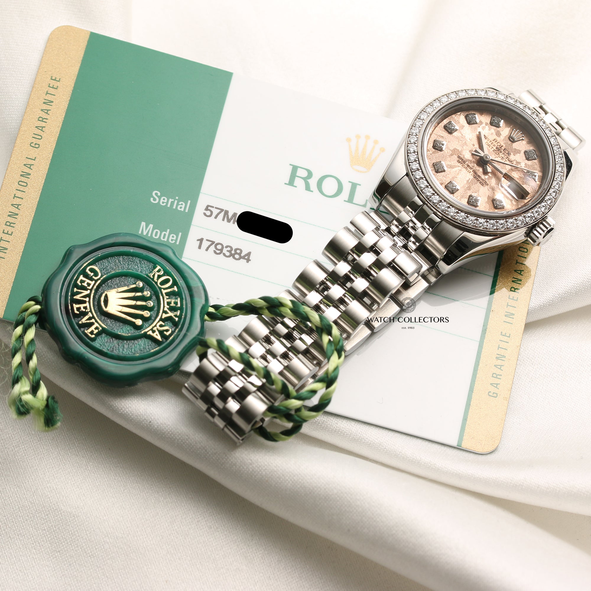 Rolex Lady DateJust 179384 Diamond Stainless Steel 18K White Gold Bezel Second Hand Watch Collectors 11