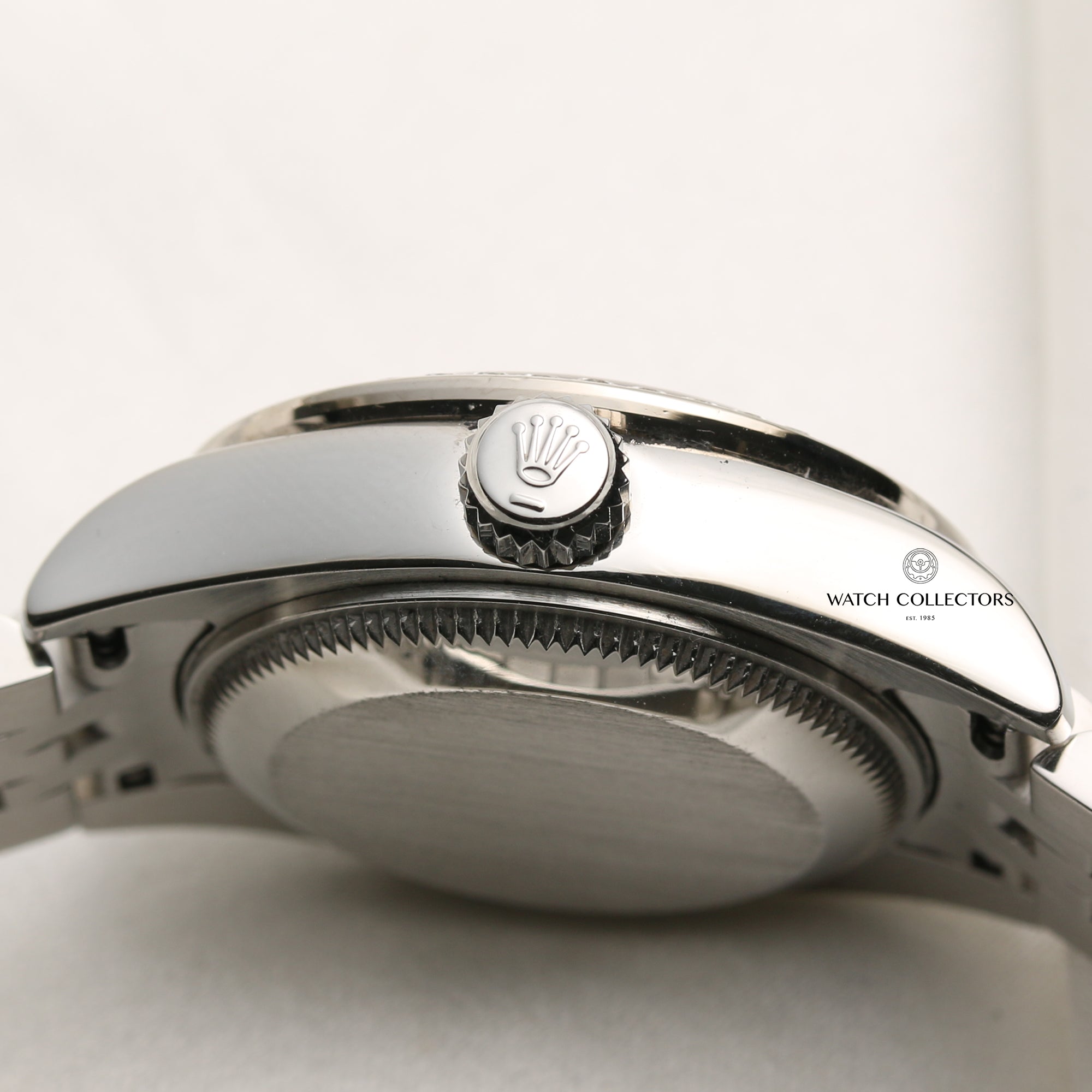 Rolex Lady DateJust 179384 Diamond Stainless Steel 18K White Gold Bezel Second Hand Watch Collectors 7