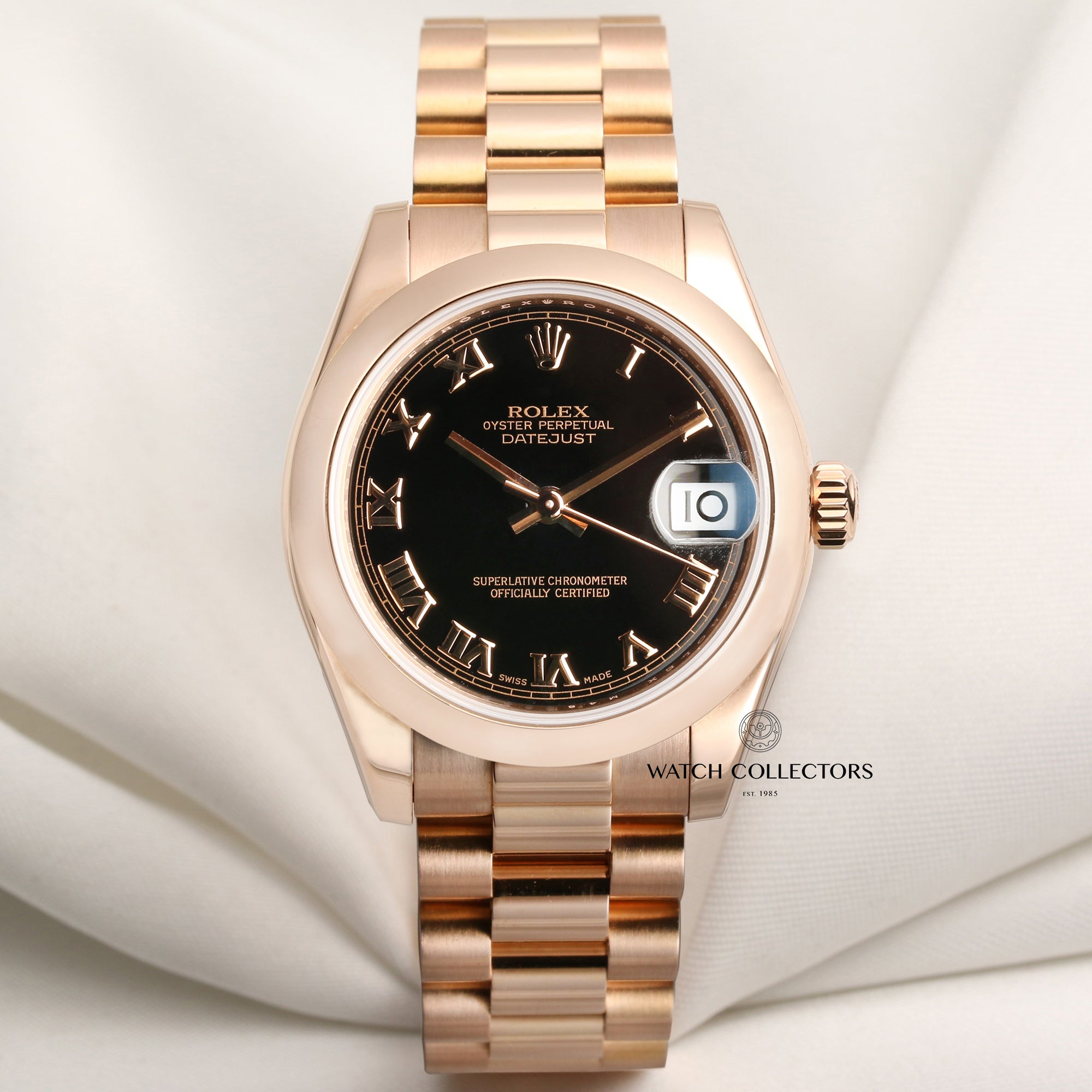 Rolex-Lady-DateJust-18K-Rose-Gold-Second-Hand-Watch-Collectors-1