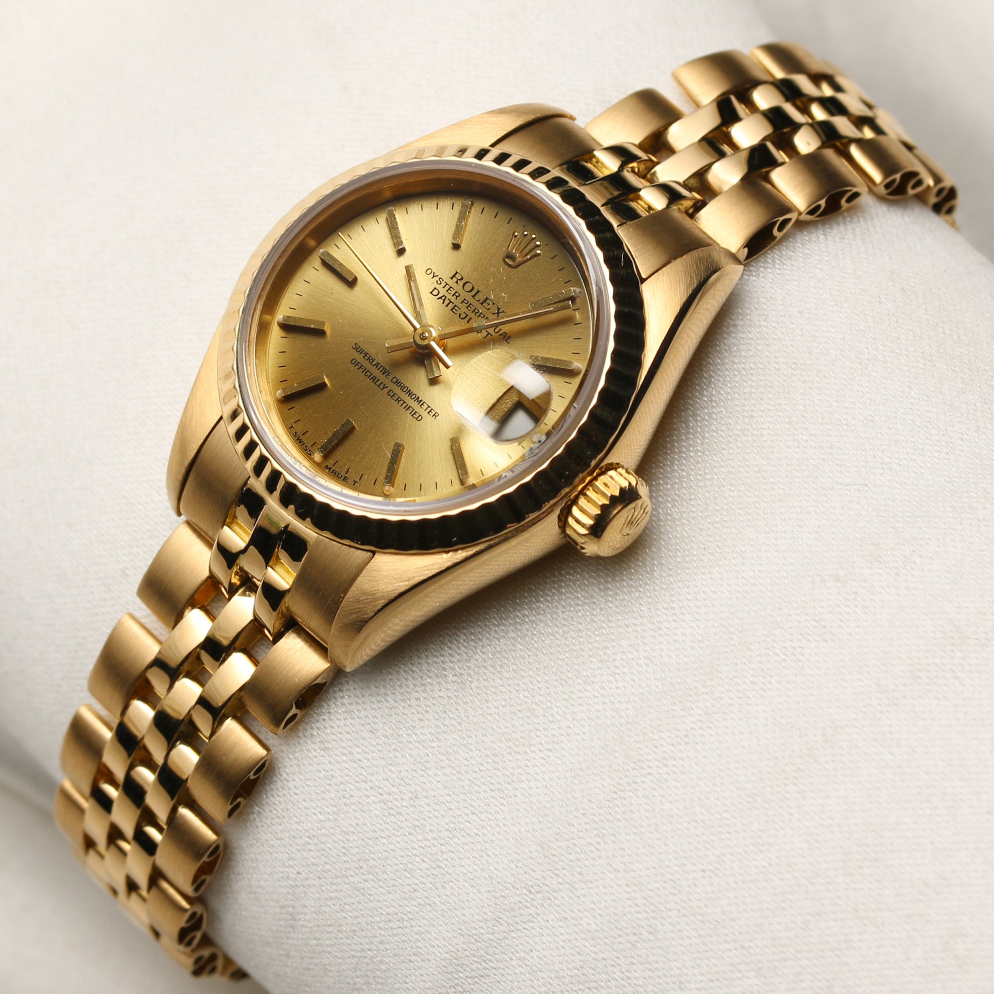 Rolex Lady DateJust 18K Yellow Gold Champagne Dial Second Hand Watch Collectors 3