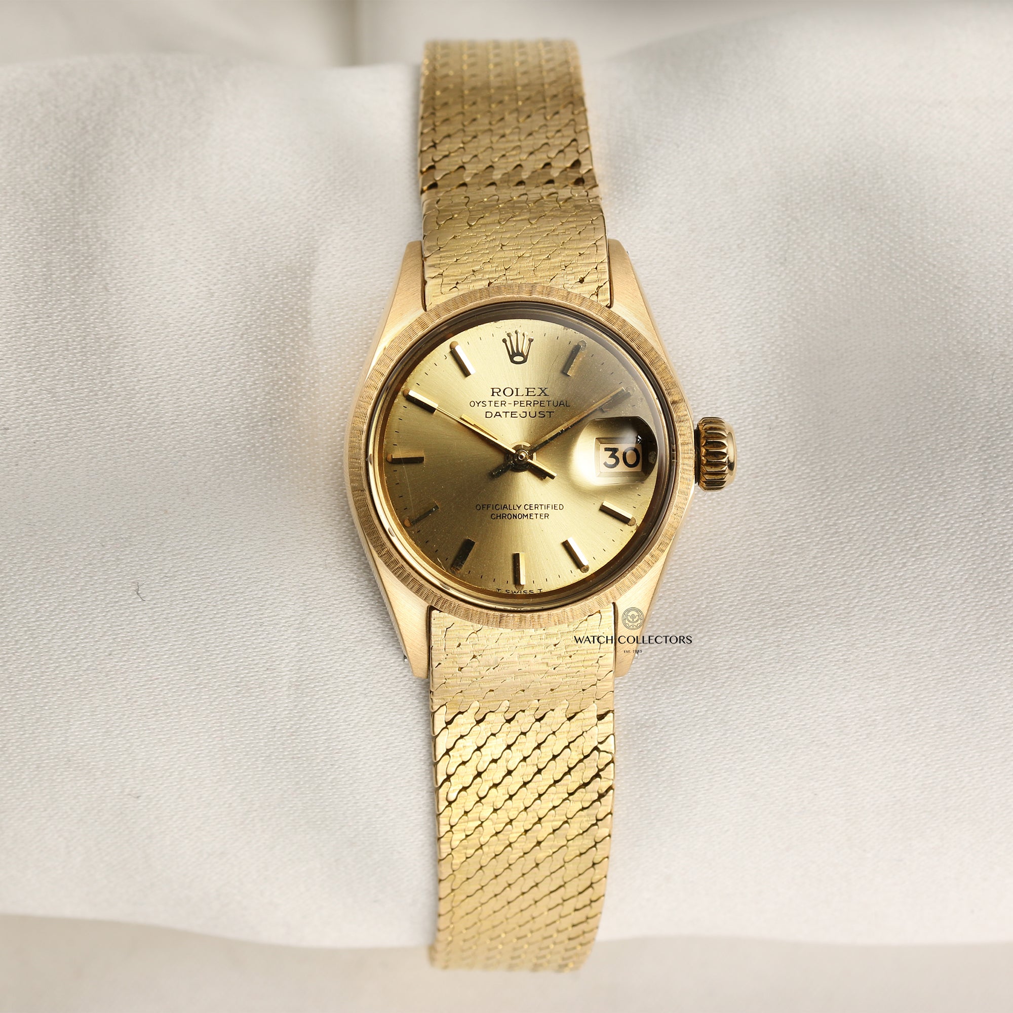Rolex Lady DateJust 18K Yellow Gold Champagne Second Hand Watch Collectors 1