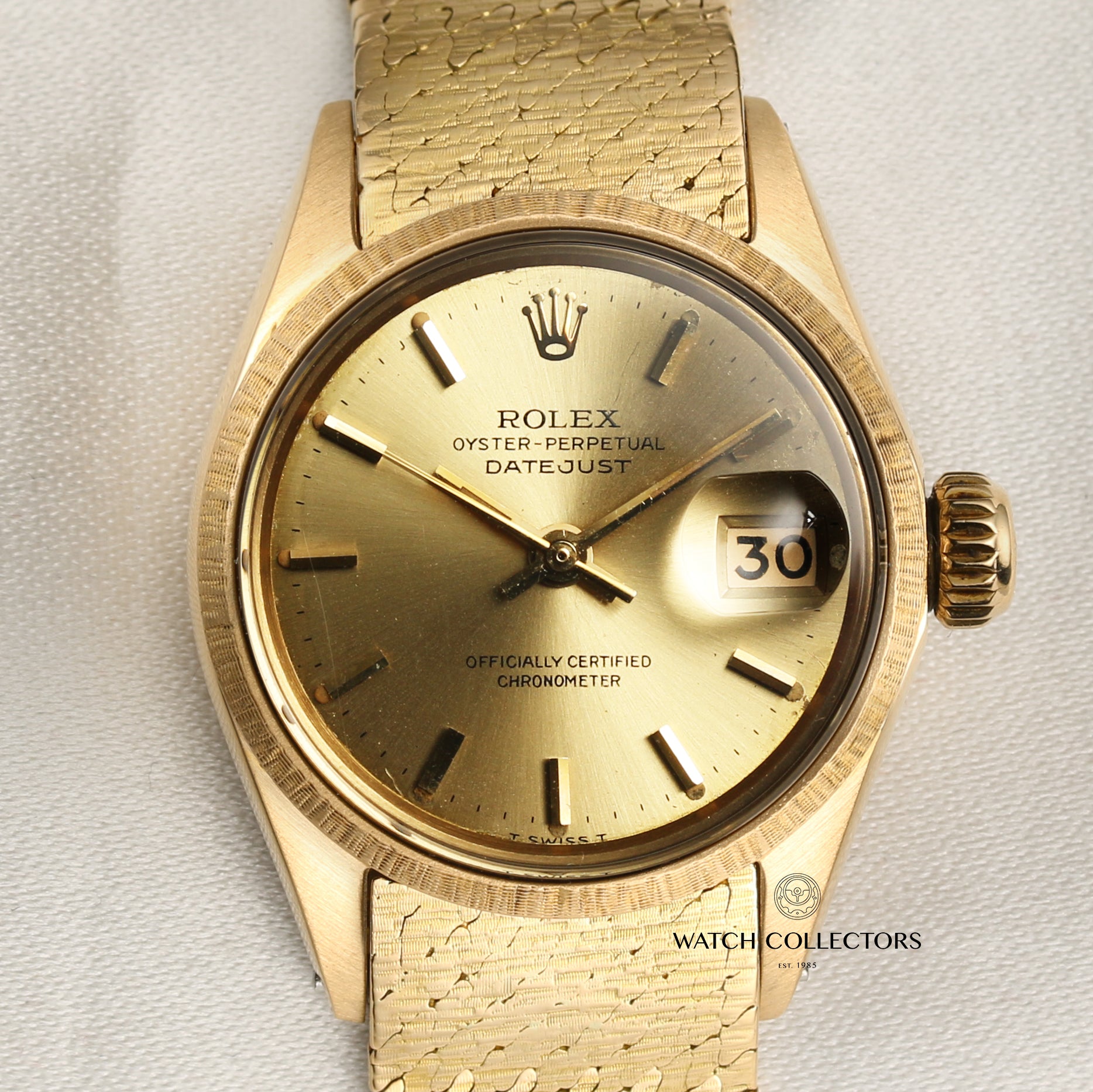 Rolex Lady DateJust 18K Yellow Gold Champagne Second Hand Watch Collectors 2