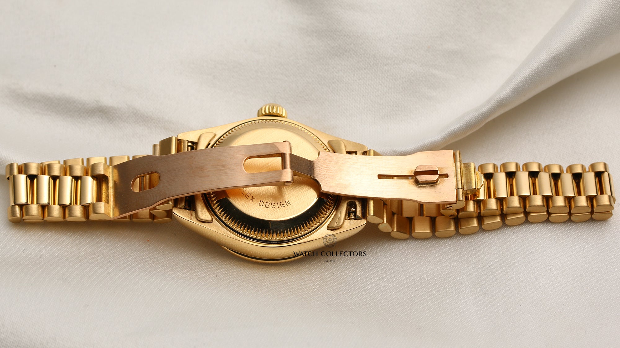 Rolex Lady DateJust 18K Yellow Gold Red Stella Diamond & Ruby Bezel Second Hand Watch Collectors 9