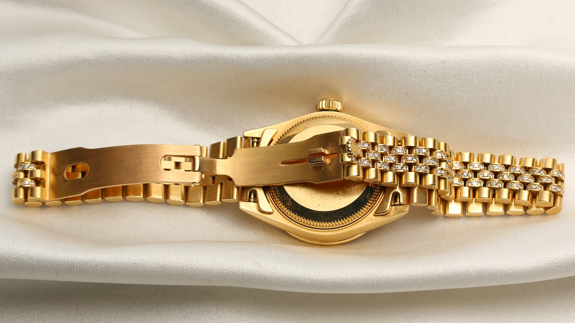 Rolex Lady DateJust 18K Yellow Gold Ruby & Diamond Second Hand Watch Collectors 7