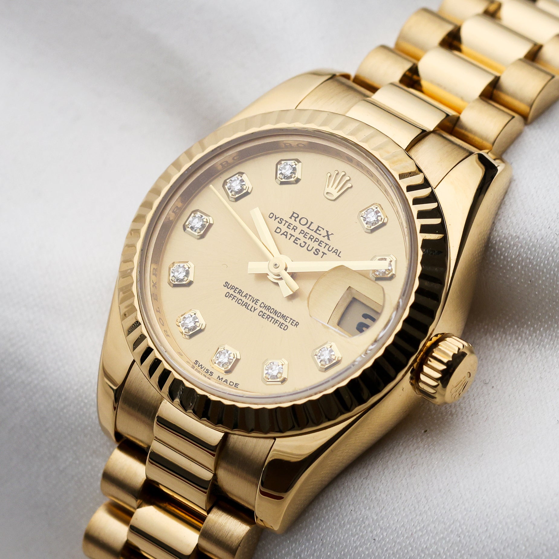 Rolex Lady DateJust 18K Yellow Gold Second Hand Watch Collectors 4