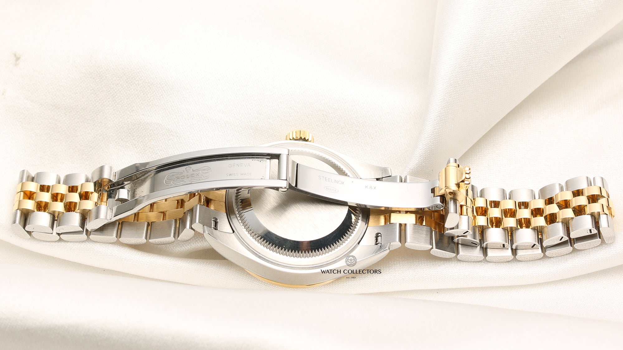 Rolex Lady DateJust 279383RBR Diamond Bezel & Mint Green Tapestry Dial Steel & Gold Second Hand Watch Collectors 8