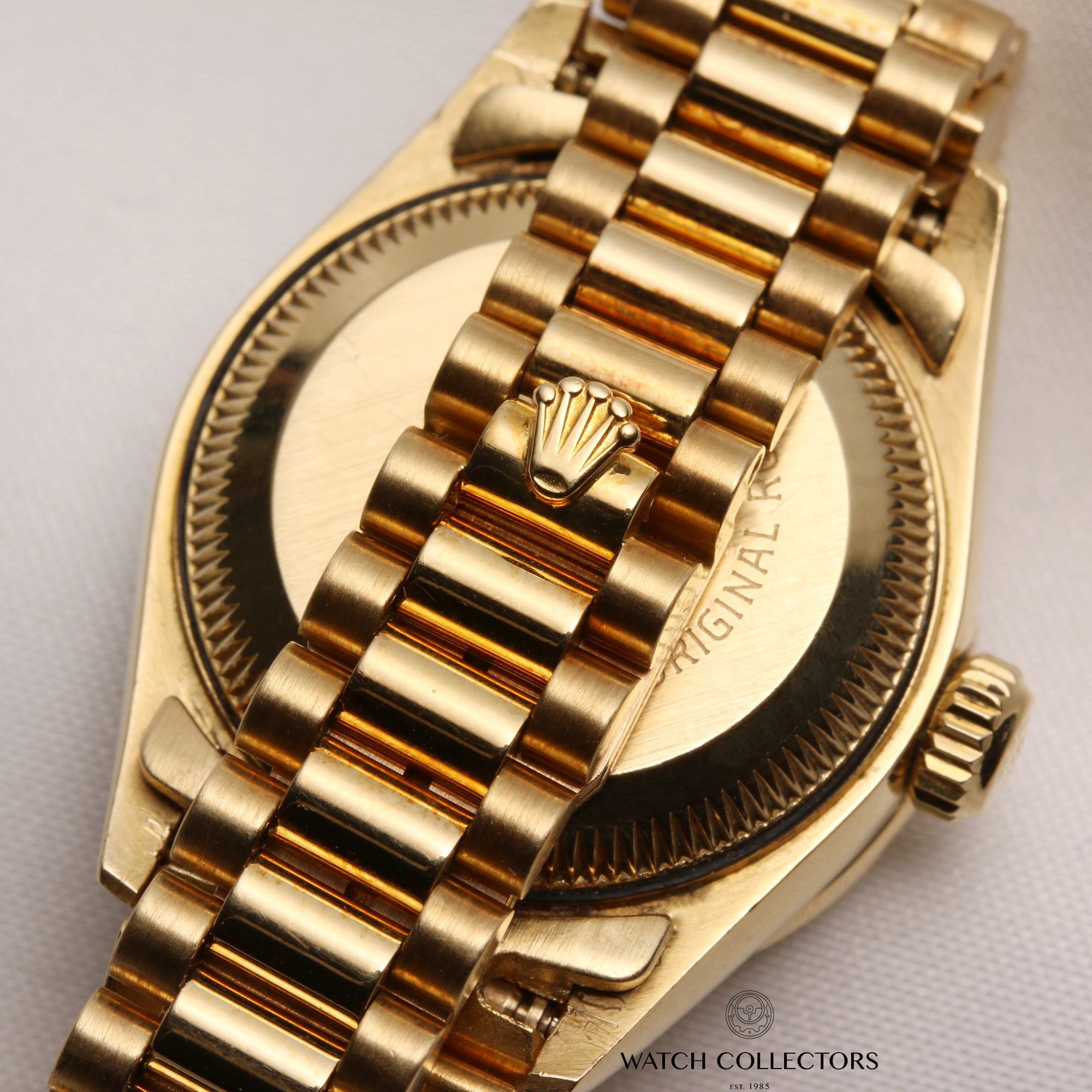 Rolex-Lady-DateJust-69138-18K-Yellow-Gold-Black-Diamond-Dial-Second-Hand-Watch-Collectors-7