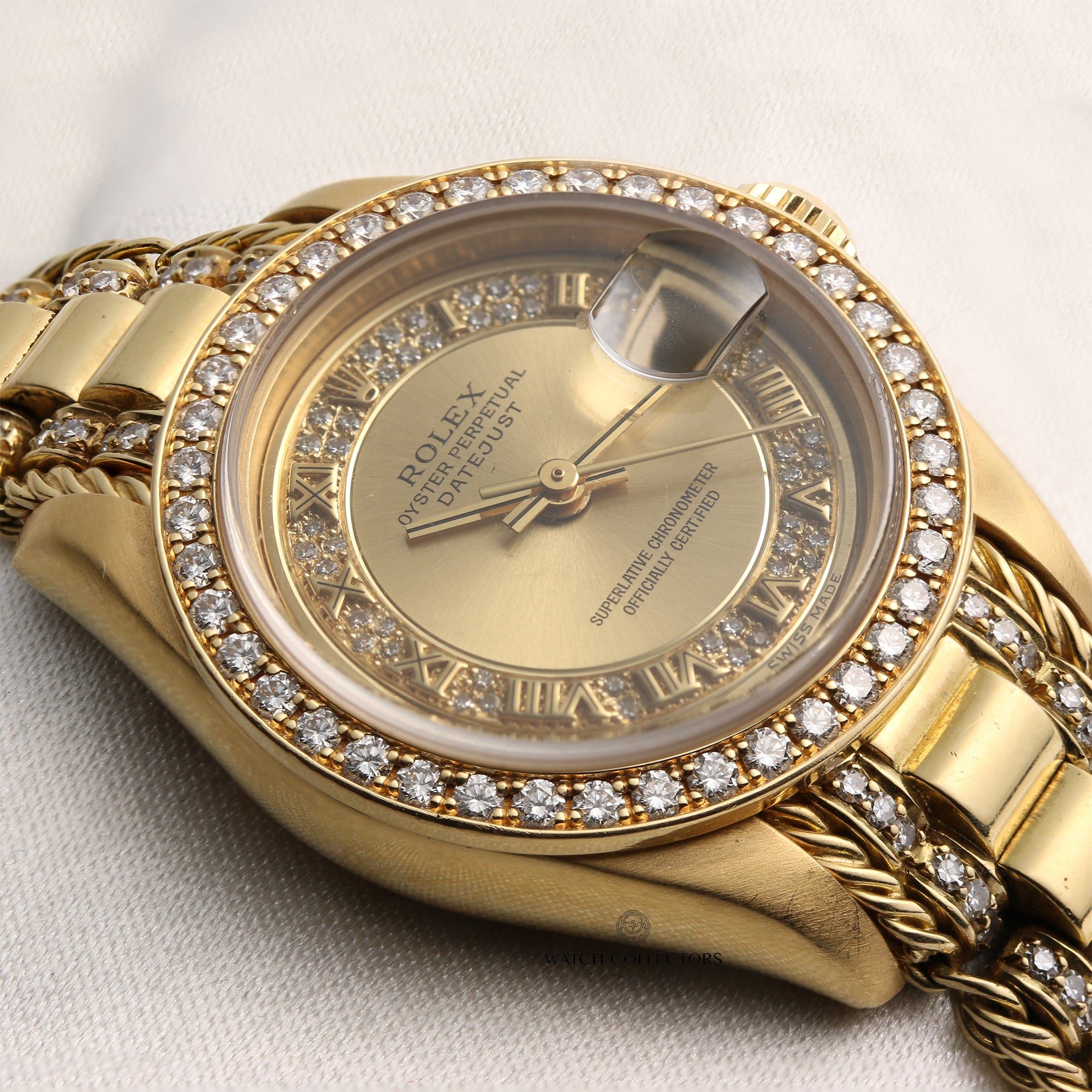 Rolex Lady DateJust 69138 18K Yellow Gold Diamond Bezel Dial Bracelet Second Hand Watch Collectors 5