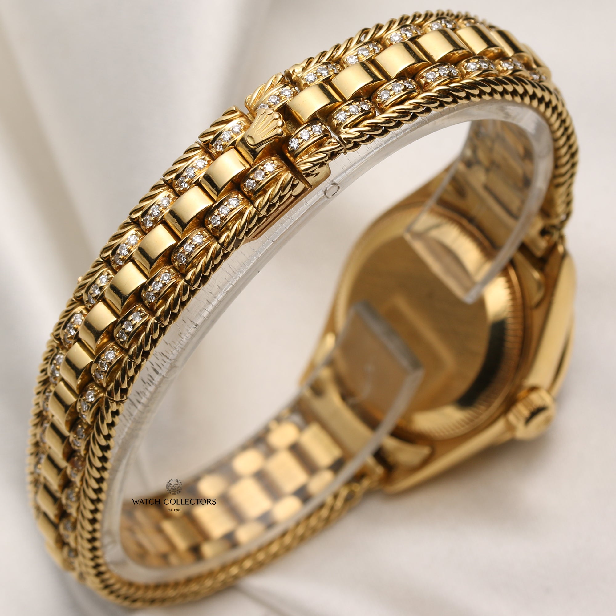 Rolex Lady DateJust 69138 18K Yellow Gold Diamond Bezel Dial Bracelet Second Hand Watch Collectors 7