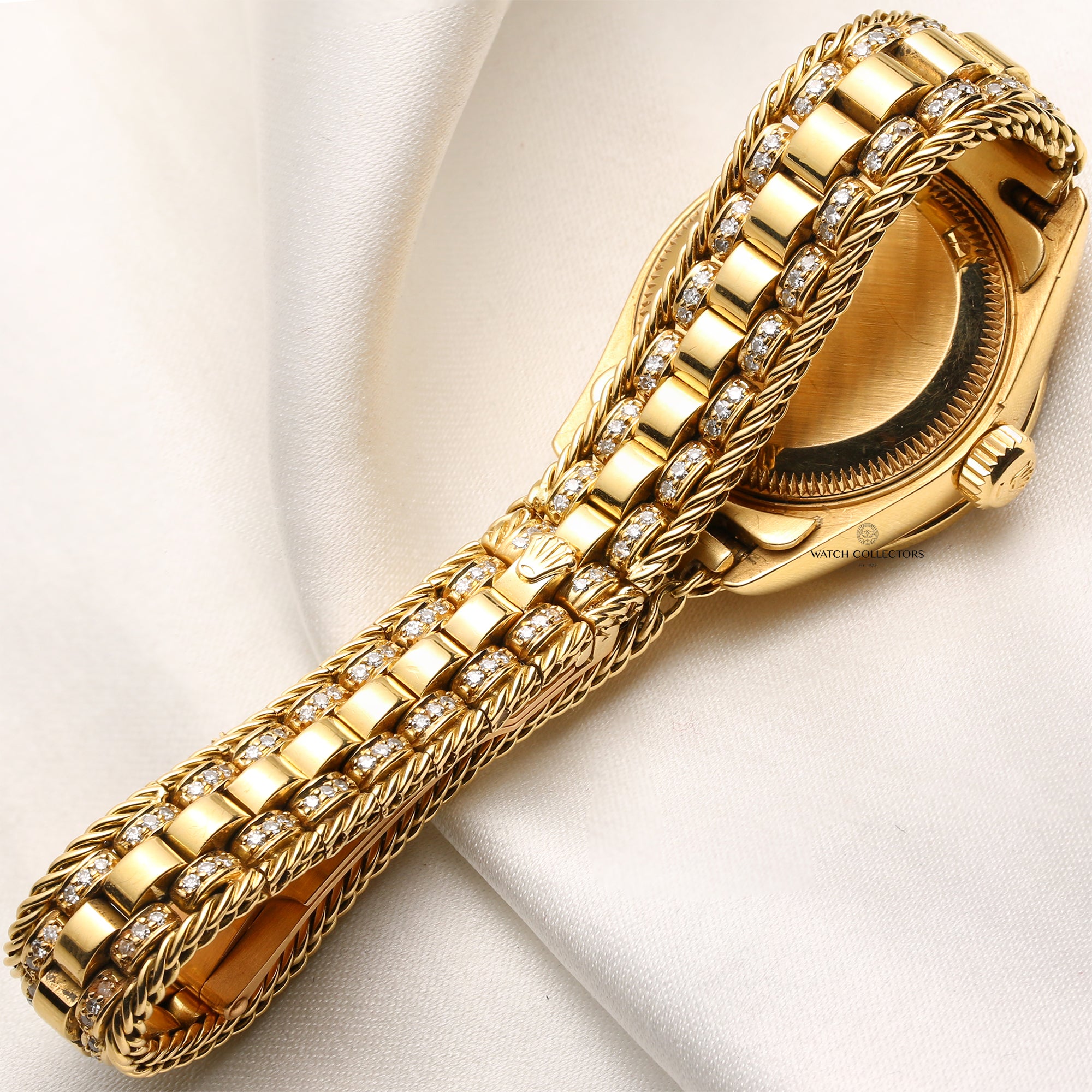 Rolex Lady DateJust 69138 18K Yellow Gold Diamond Bezel Dial Bracelet Second Hand Watch Collectors 8