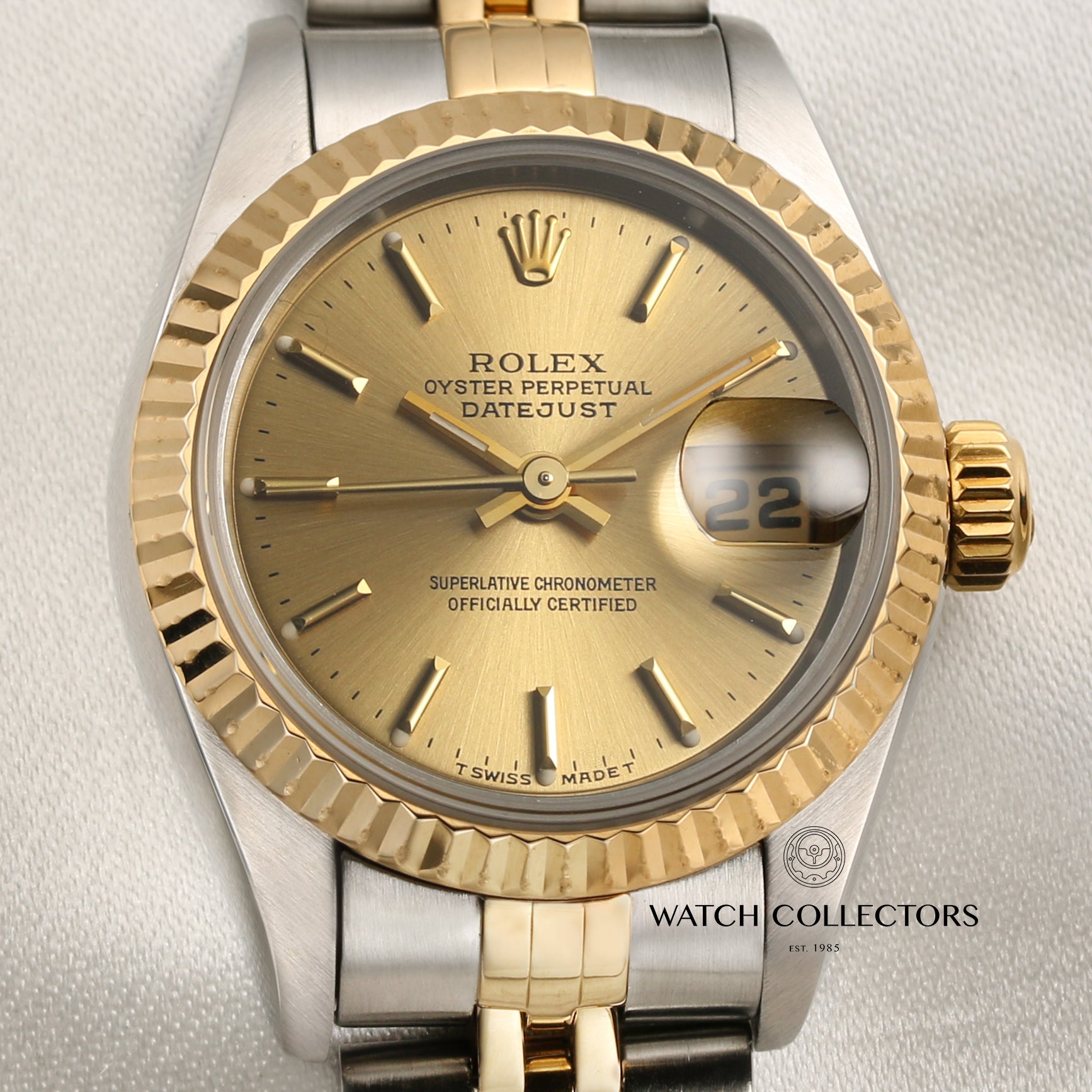 Rolex Lady DateJust 69173 Steel & Gold Champagne Dial Second Hand Watch Collectors 2