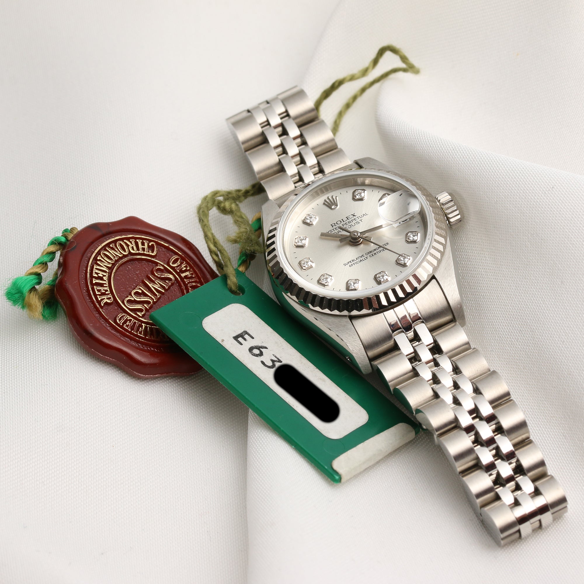 Rolex Lady DateJust 69174 Stainless Steel Diamond Dial Second Hand Watch Collectors 7