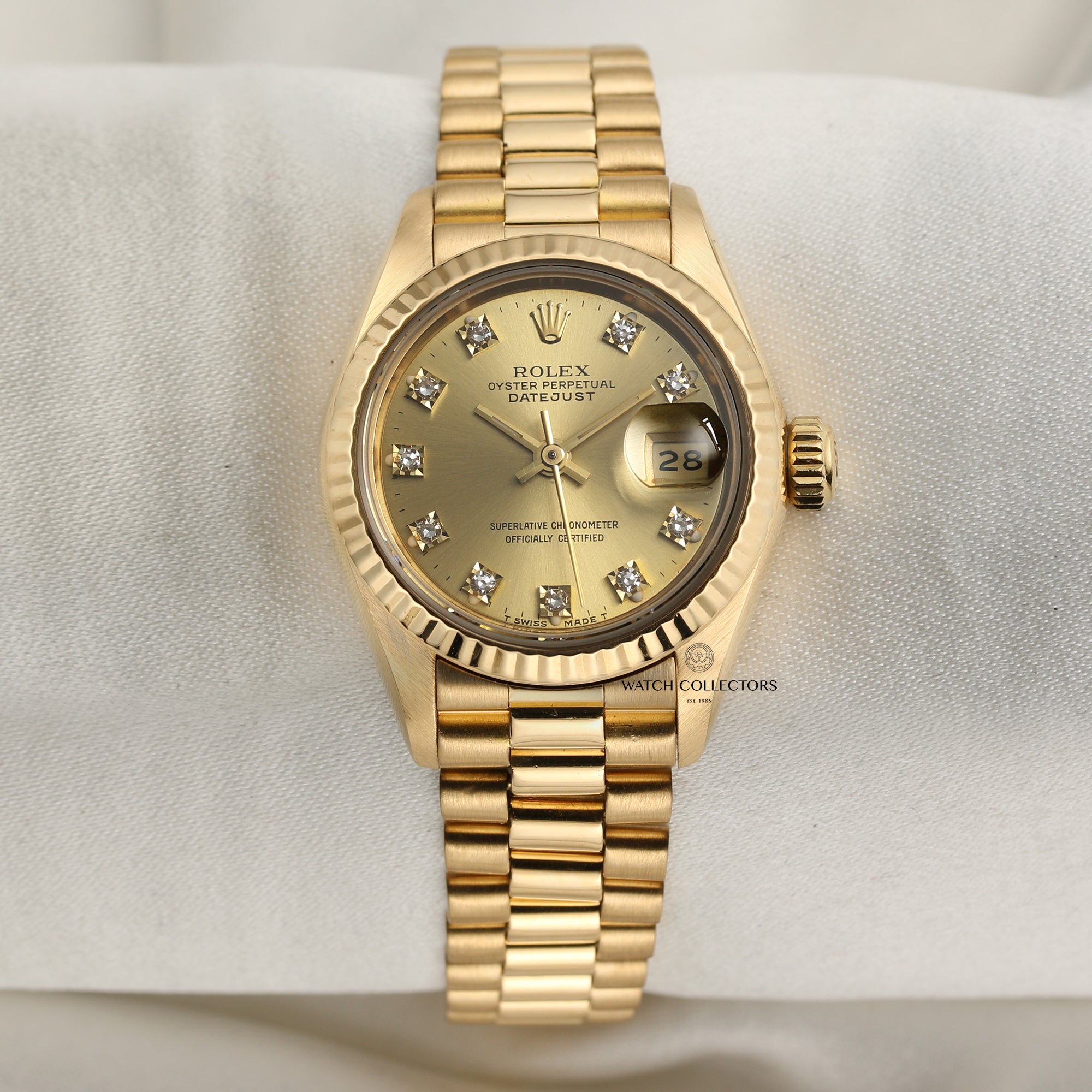 Rolex Lady DateJust 69178 18K Yellow Gold Champagne Diamond Dial Second Hand Watch Collectors 1