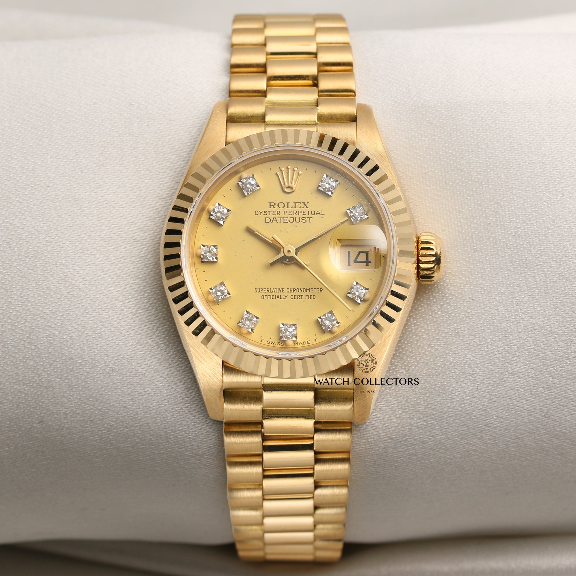 Rolex Lady DateJust 69178 18K Yellow Gold Champagne Diamond Dial Second Hand Watch Collectors 1