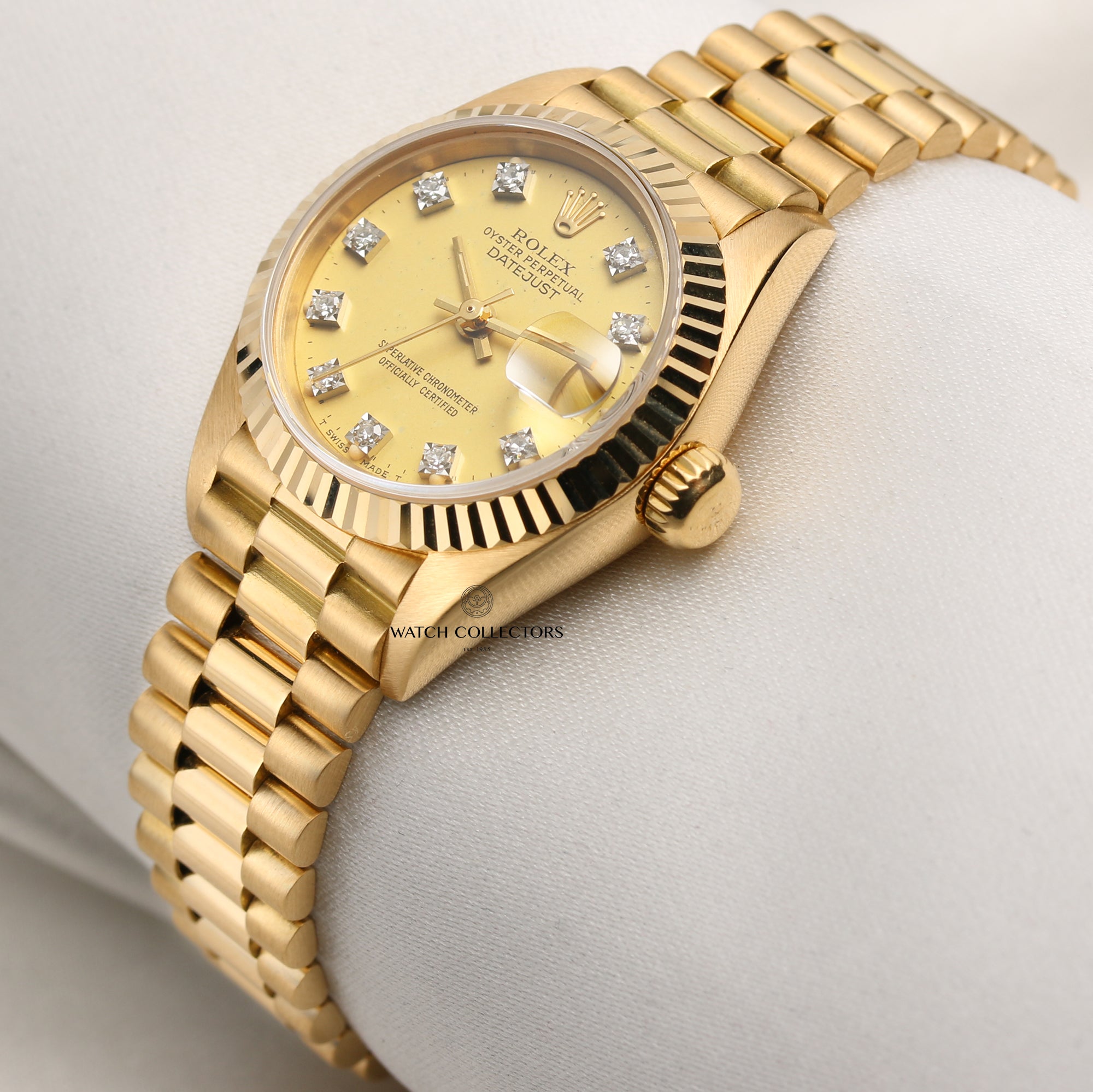 Rolex Lady DateJust 69178 18K Yellow Gold Champagne Diamond Dial Second Hand Watch Collectors 3
