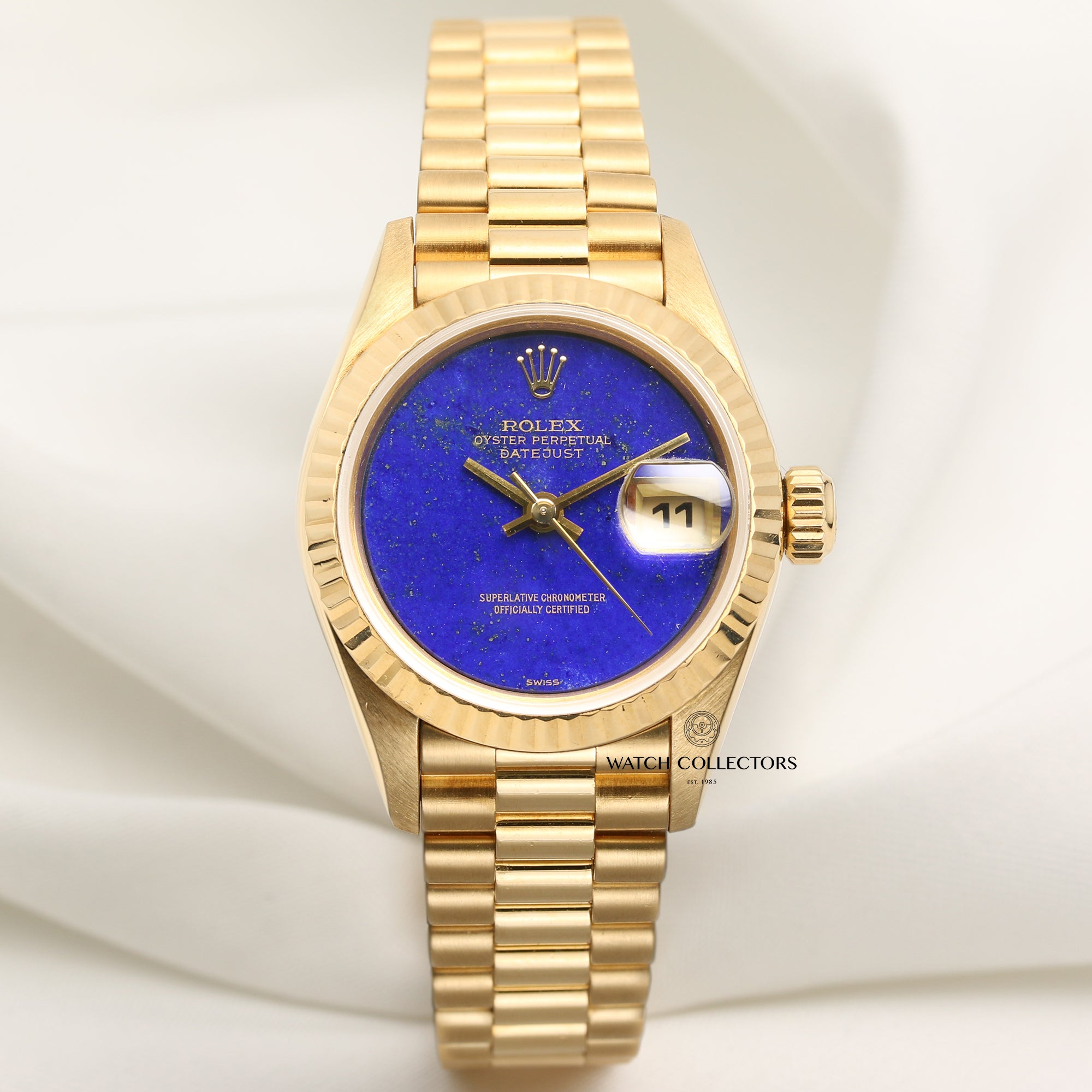Rolex Lady DateJust 69178 18K Yellow Gold Lapis Lazuli Second Hand Watch Collectors 1