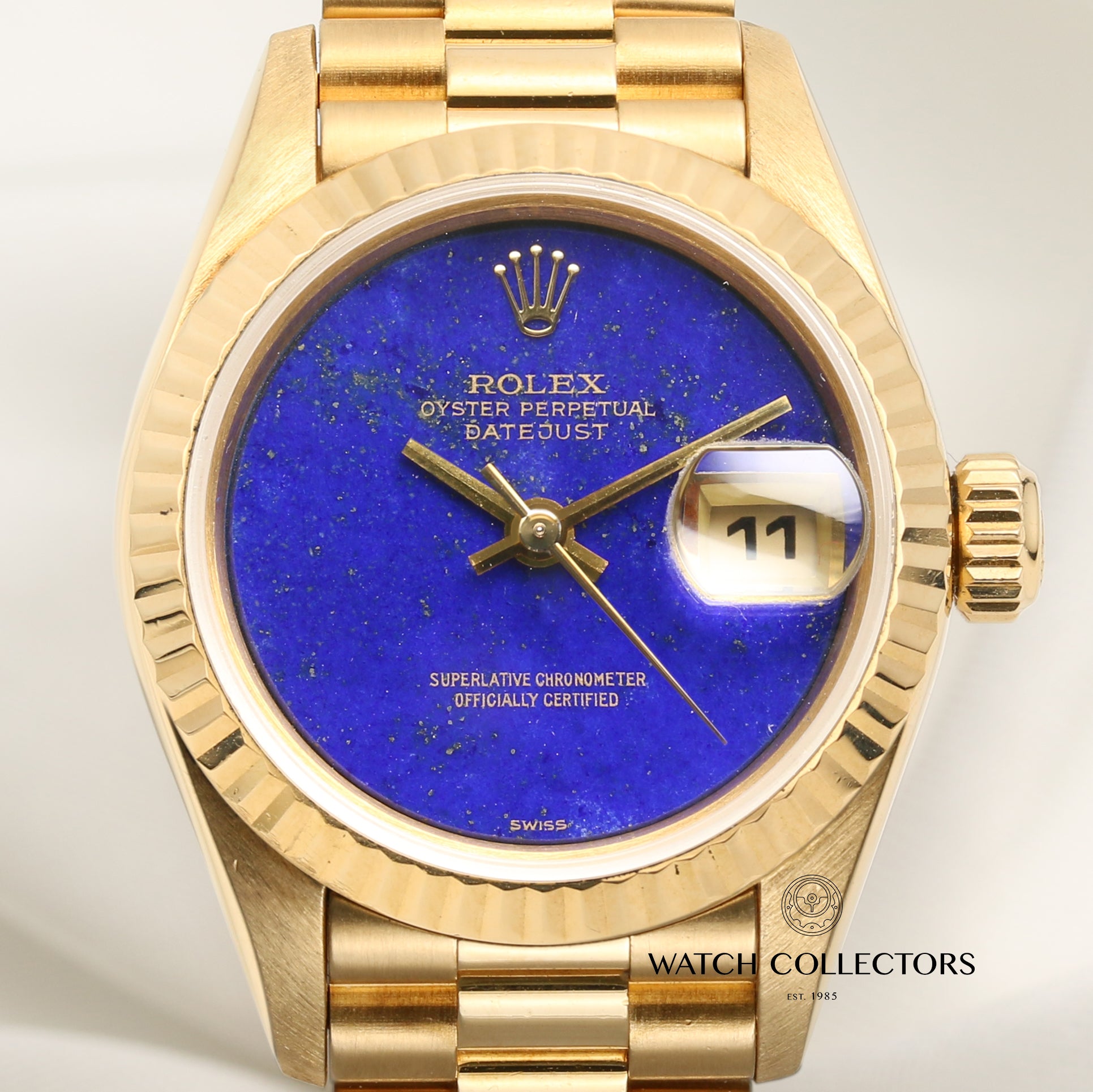 Rolex Lady DateJust 69178 18K Yellow Gold Lapis Lazuli Second Hand Watch Collectors 2