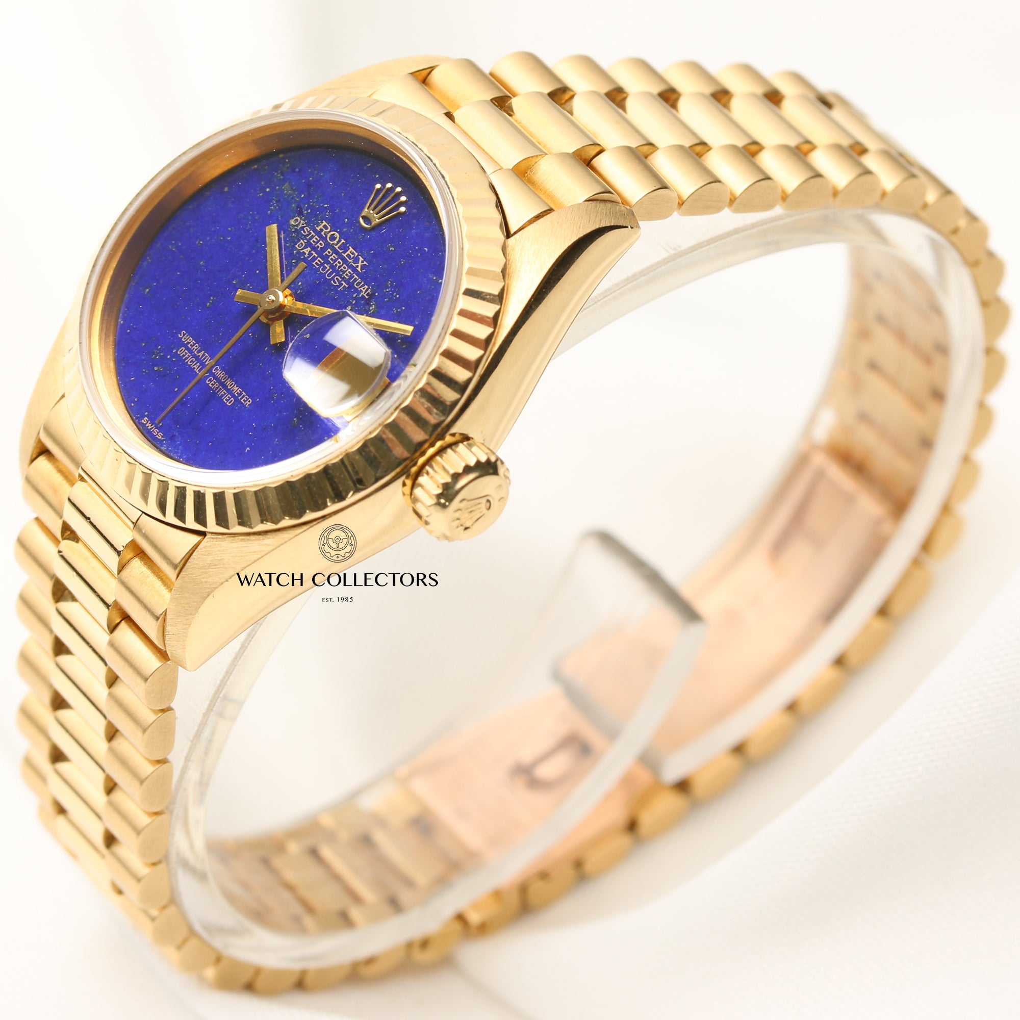 Rolex Lady DateJust 69178 18K Yellow Gold Lapis Lazuli Second Hand Watch Collectors 3