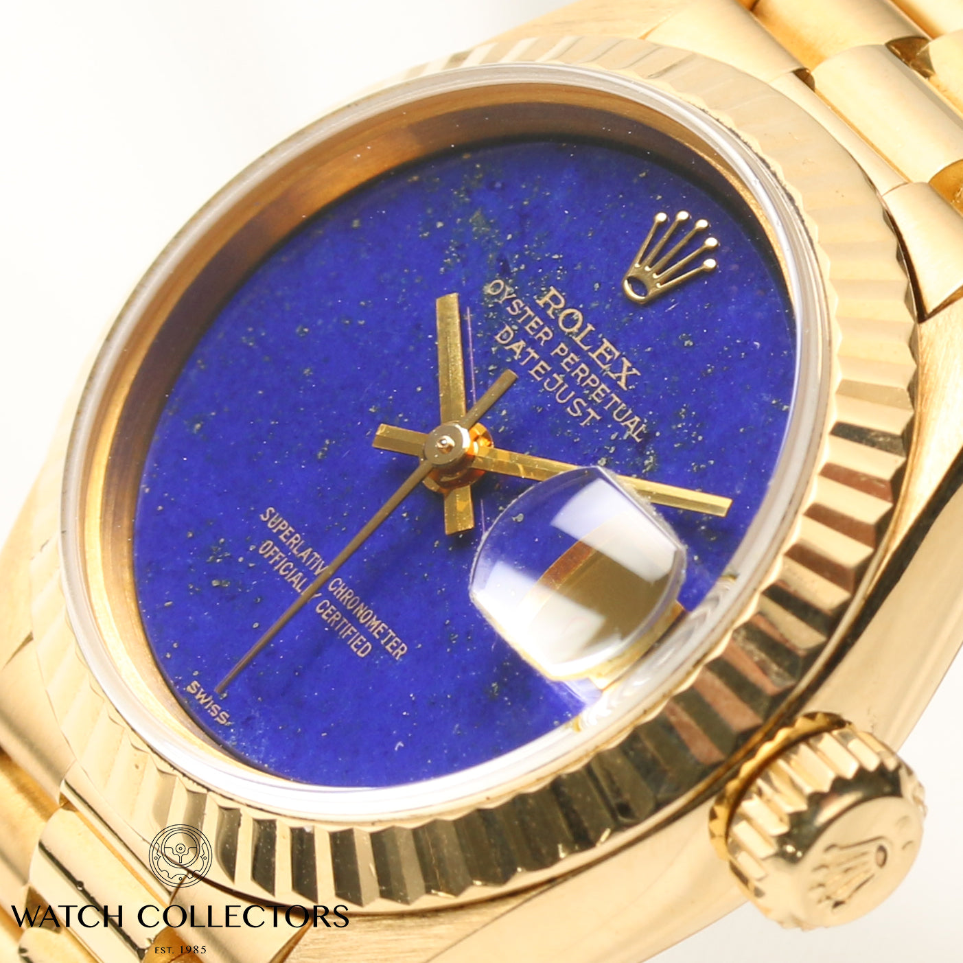 Rolex Lady DateJust 69178 18K Yellow Gold Lapis Lazuli Second Hand Watch Collectors 4