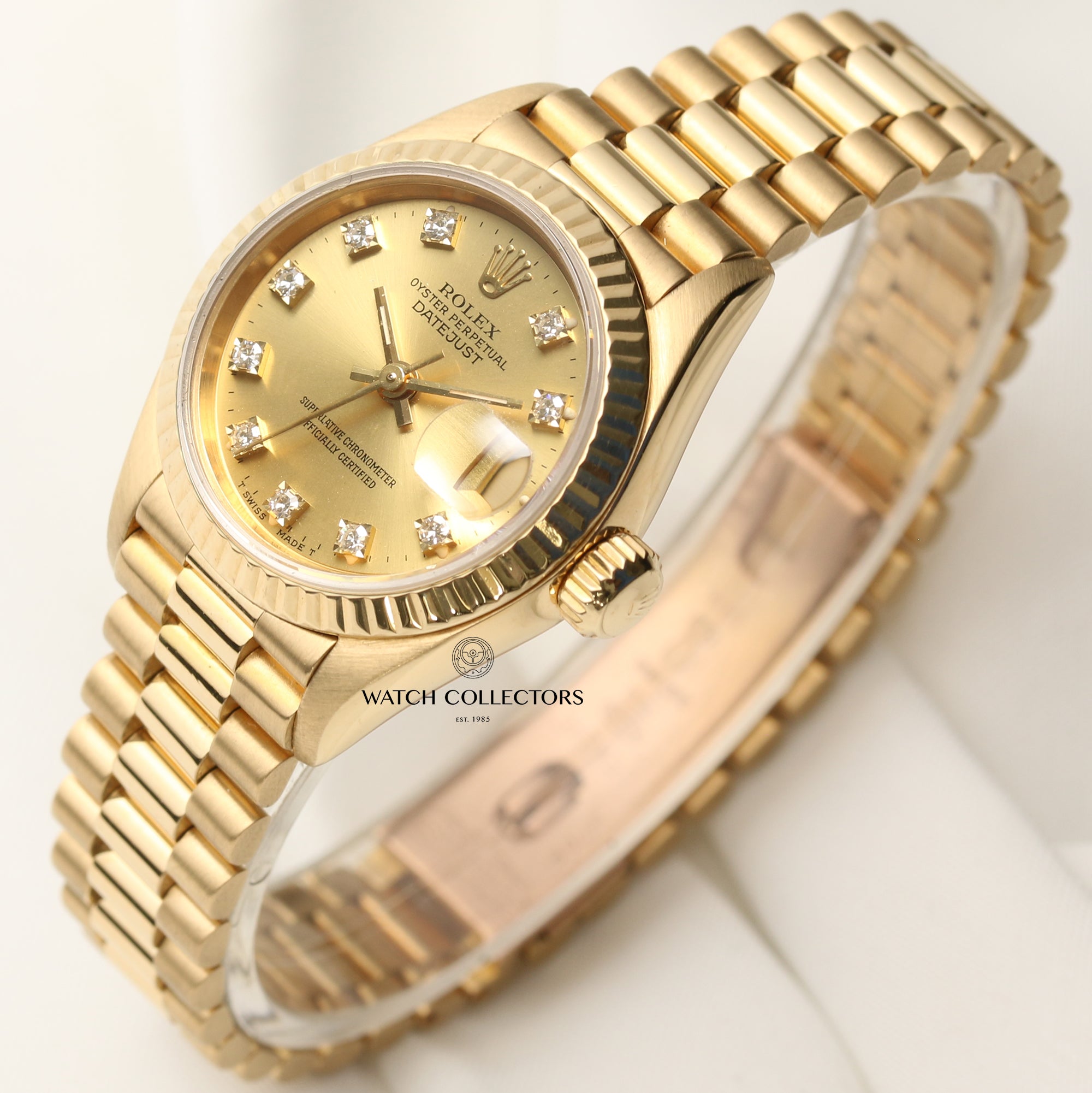 Rolex Lady DateJust 69178 Champagne Diamond Dial Second Hand Watch Collectors 3