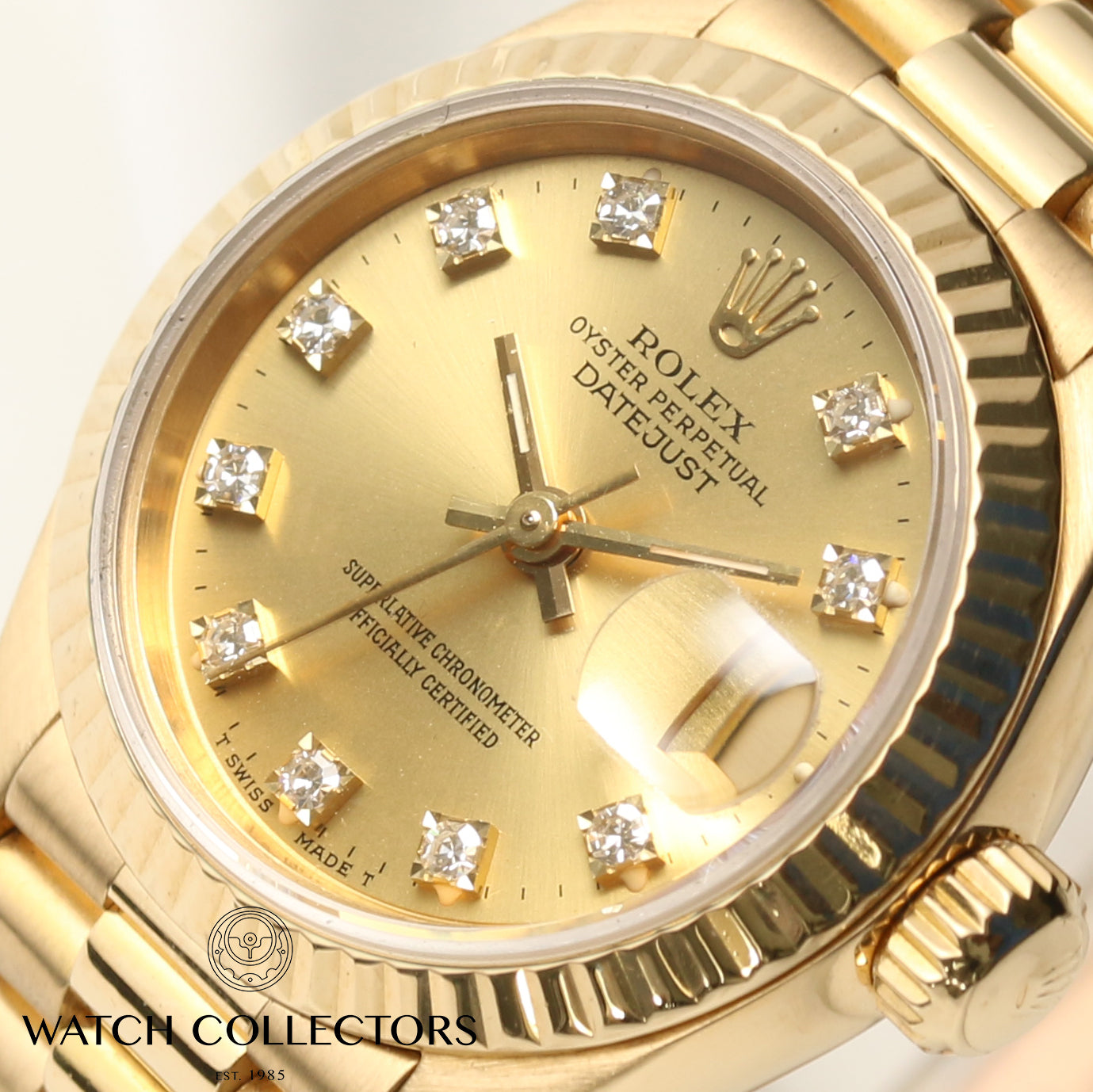 Rolex Lady DateJust 69178 Champagne Diamond Dial Second Hand Watch Collectors 4