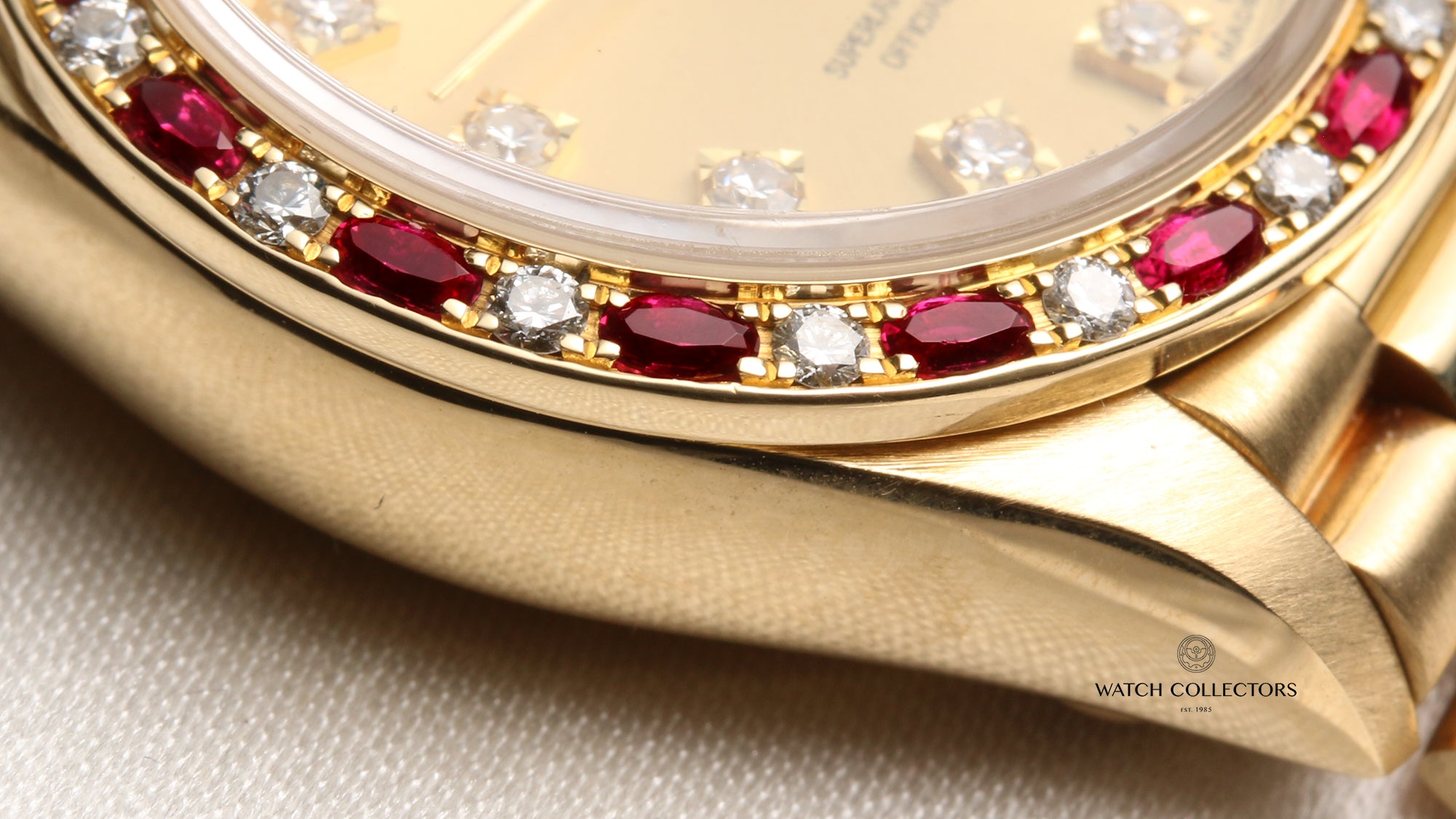 Rolex Lady DateJust 69198 18K Yellow Gold Diamond Ruby Second Hand Watch Collectors 6