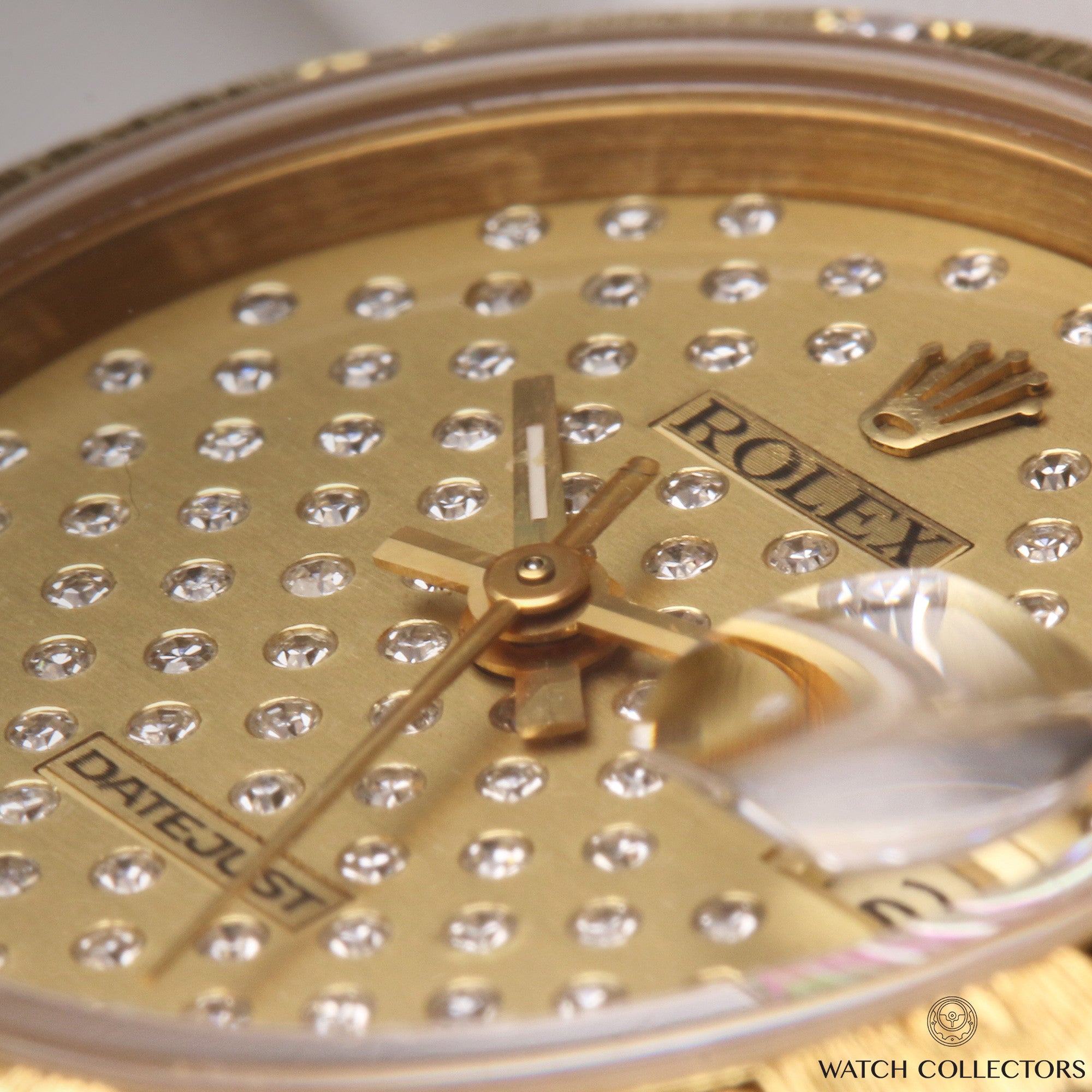 Rolex Lady DateJust 69288 18K Yellow Gold Bark President Bracelet Star Pave Dial Second Hand Watch Collectors 5