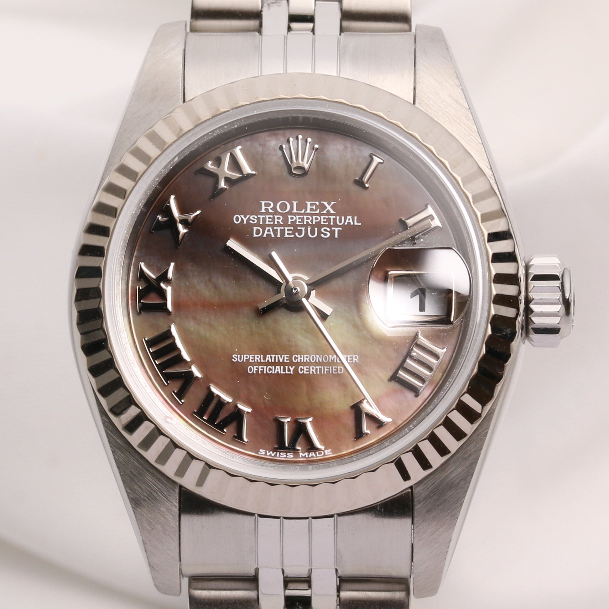Rolex Lady DateJust 79174 Stainless Steel Black Mother of Pearl Second Hand Watch Collectors 2