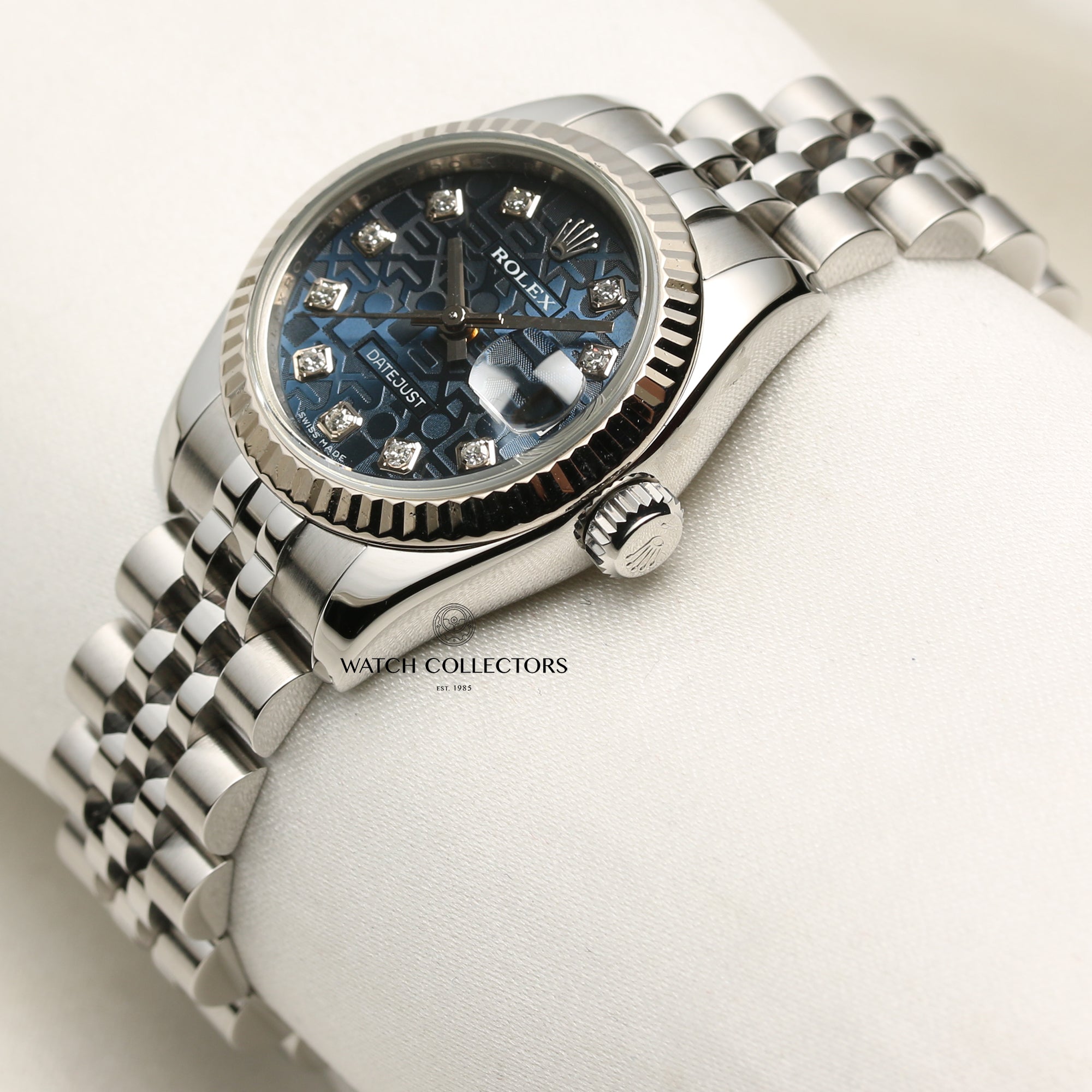 Rolex Lady DateJust Blue Jubilee Diamond Dial Second hand Watch Collectors 3