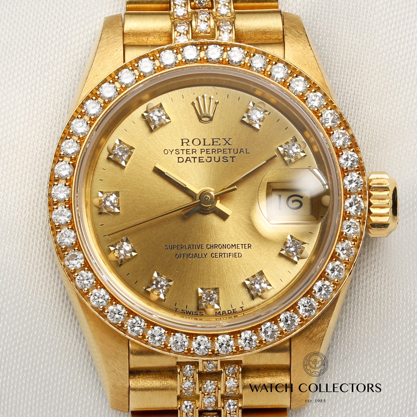 Rolex Lady DateJust Diamond 18K Yellow Gold Second Hand Watch Collectors 2
