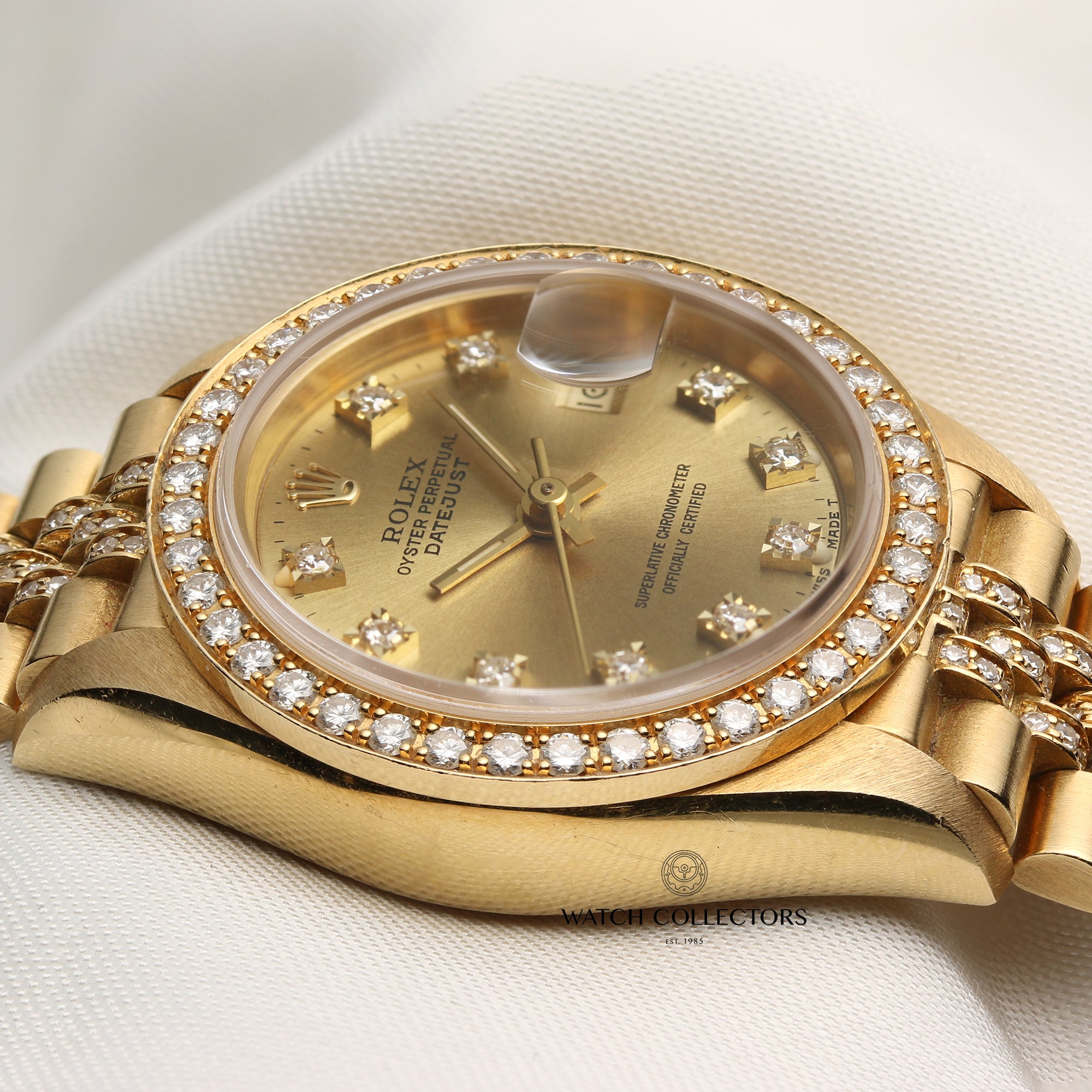 Rolex Lady DateJust Diamond 18K Yellow Gold Second Hand Watch Collectors 5